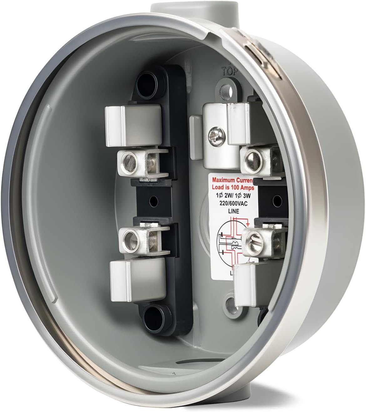 100 Amp Meter Socket 4 Jaw Meter Base 240V 3 Wire Ring Type with Horn Bypass Met