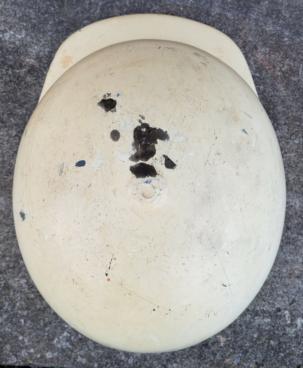 Vintage Egg White Hard Hat Fiberglass Duck Bill Iron Workers Ed Bullard?