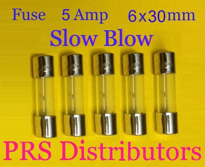 Fuse 5A 250V 6X30mm SLOW BLOW Glass Fuse AGC 5 Amp 250 Volt 5 pieces USA SELLER
