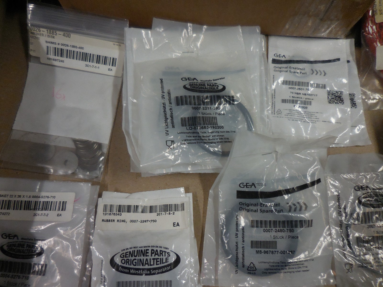 GEA Westfalia 00072277-750-115 0007-2211-390 LARGE LOT ( 104 pcs ) NEW LOT – D
