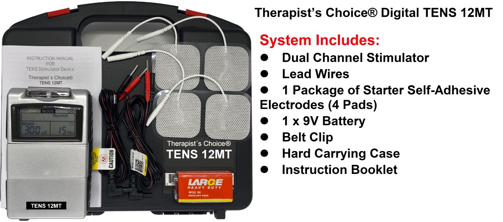 Therapist’s Choice® Digital TENS Unit with Accessories – OTC TENS Machine