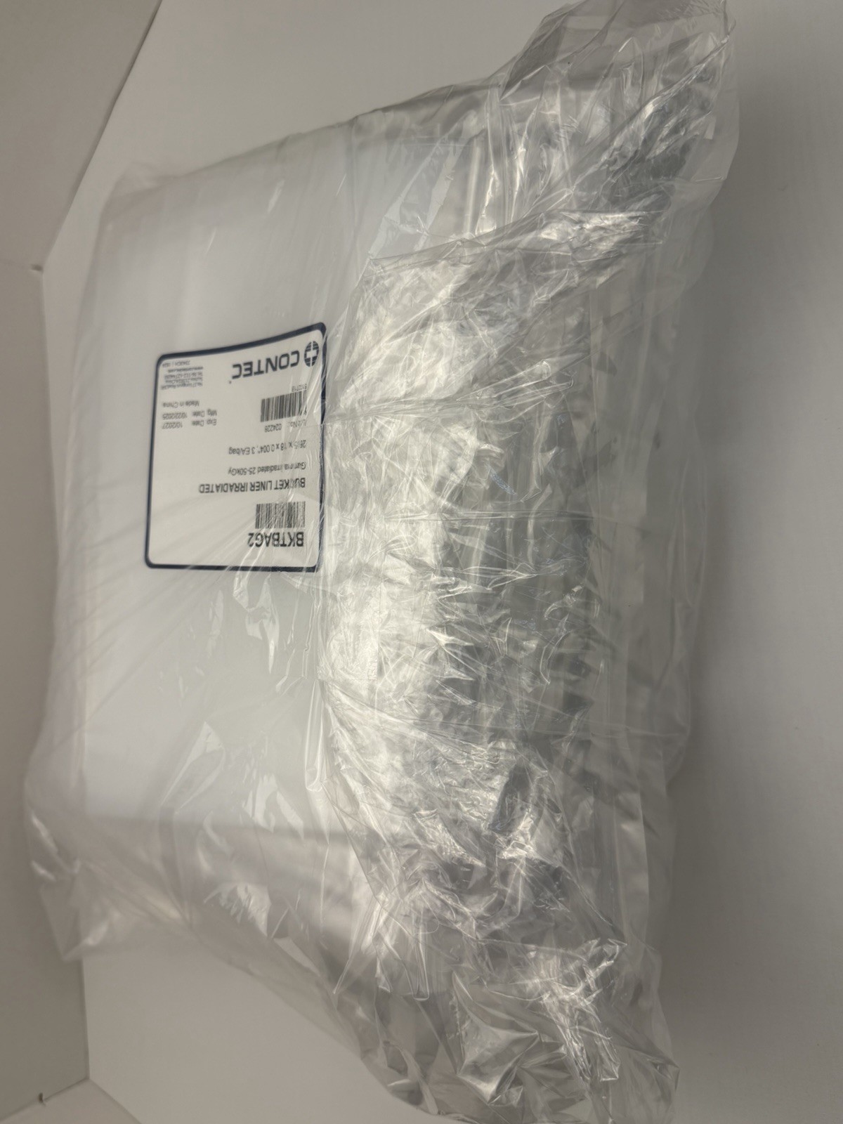 Contec BKTBAG2 Irradiated Bucket Liners 25-50kGy 26.5x18x0.004″ Qty.15×3 -45 bag