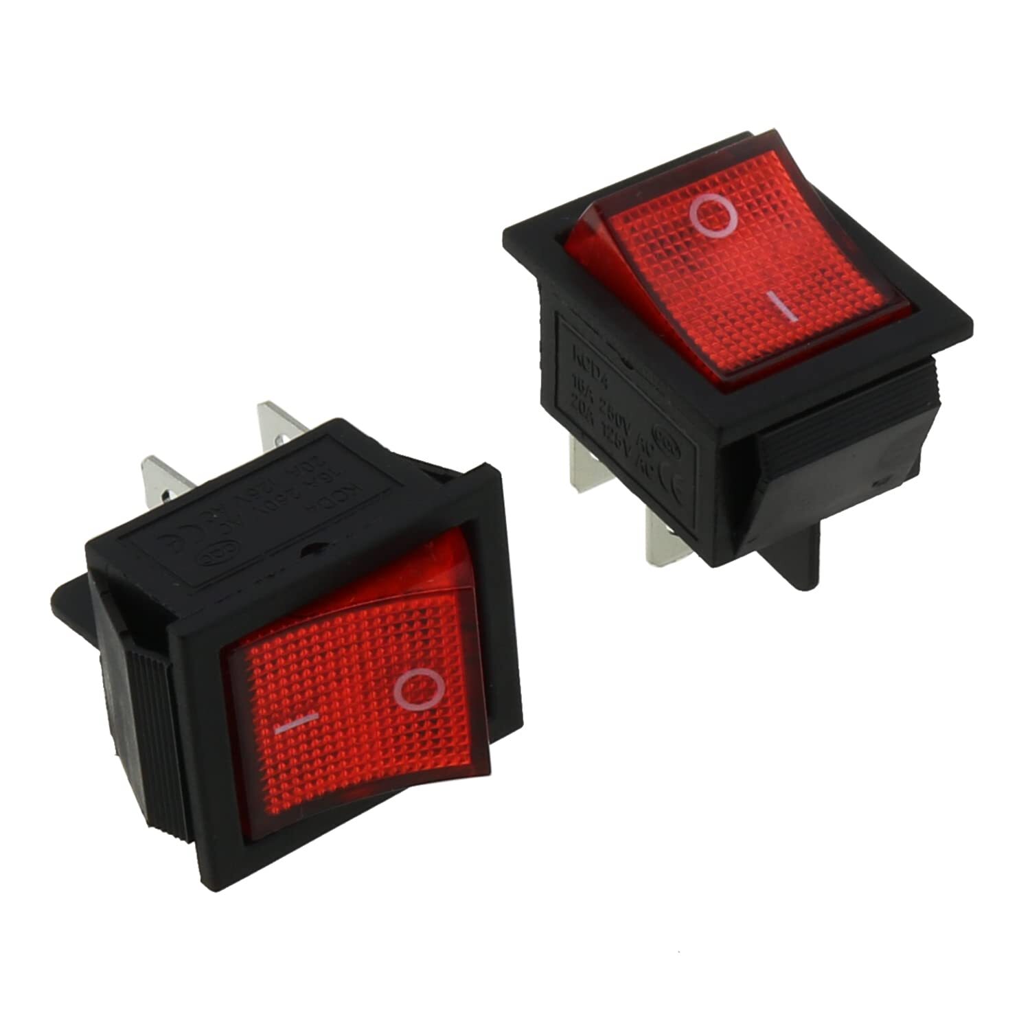 2pcs Rocker Power Switch KCD4-201 16A 250V AC 4 Pin 2 Position ON/Off Power S…
