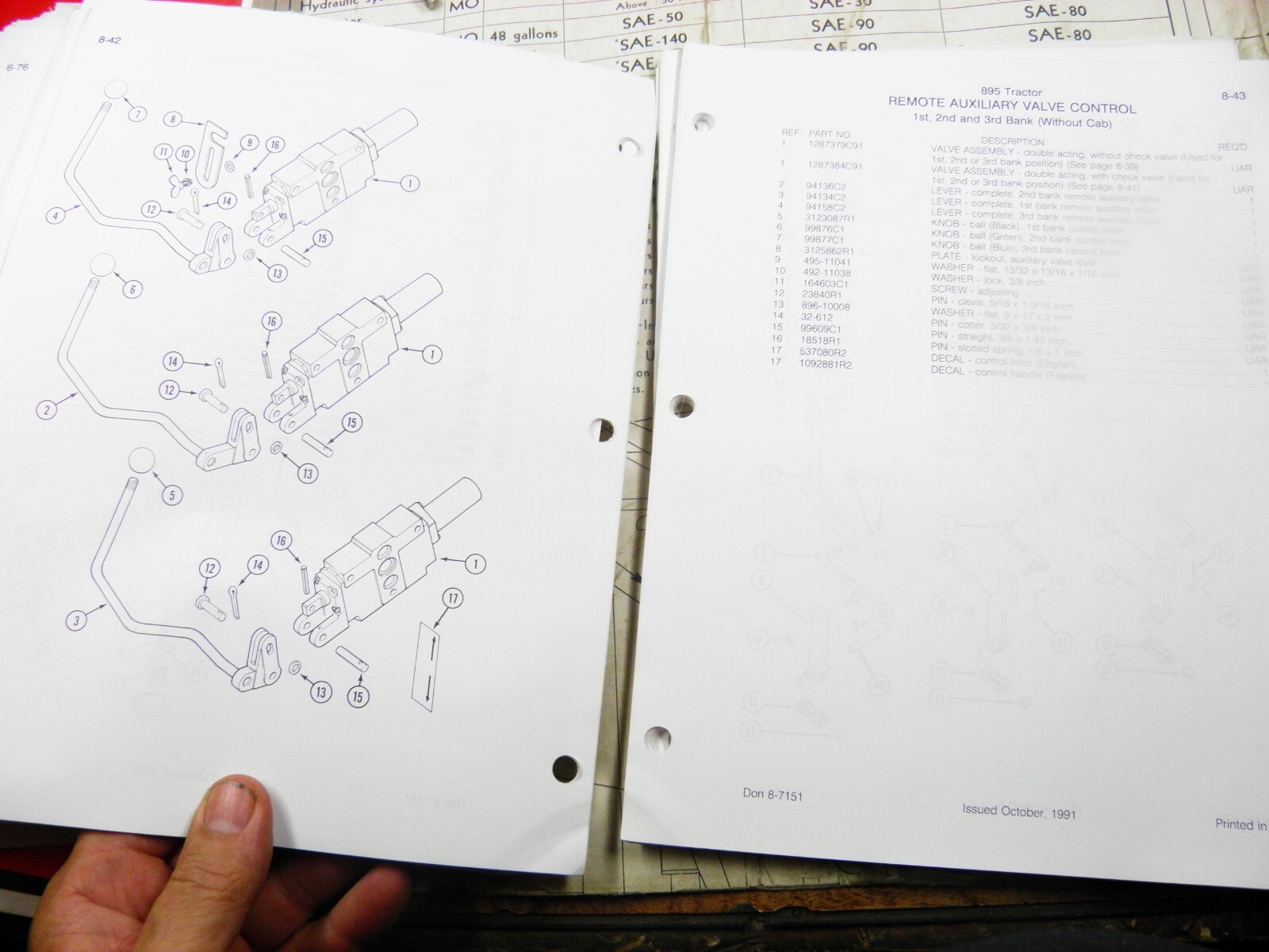CASE IH 895 TRACTOR PARTS CATALOG 8-7151