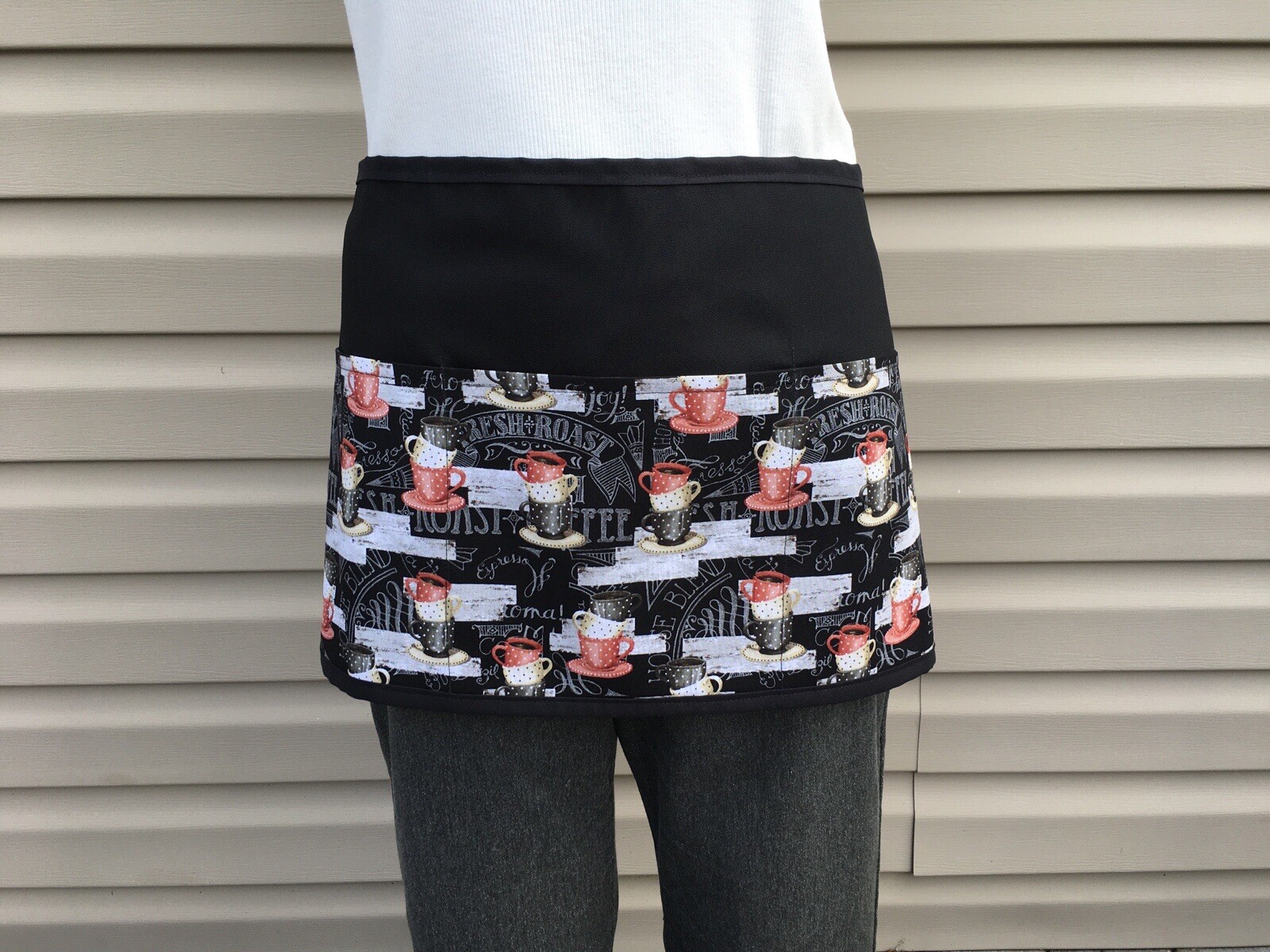 (Choose Print) Coffee 3 pocket waitress waist Half apron restaurants Resturant￼