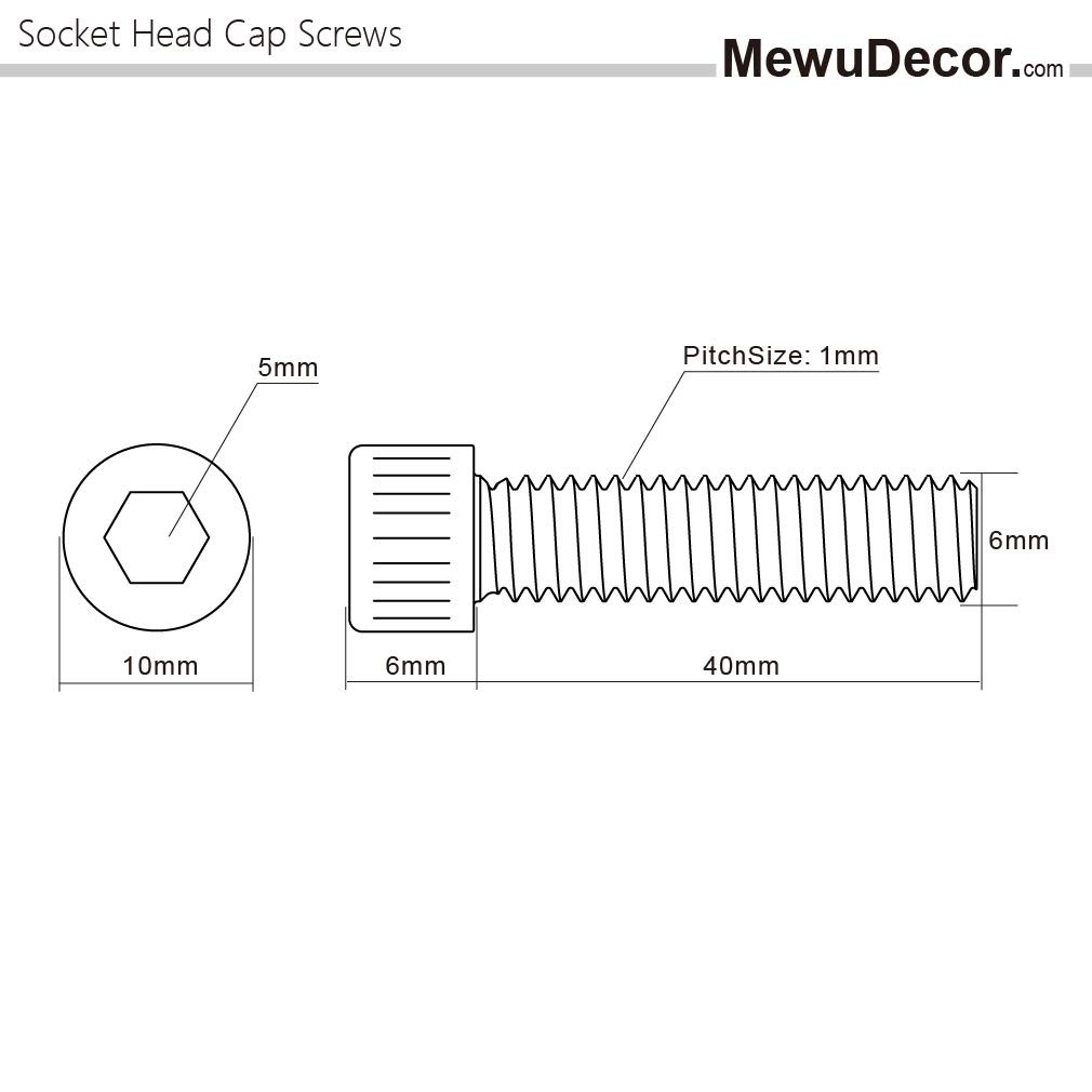 M6-1.0 x 40mm Socket Head Cap Screws Metric, Allen Socket Drive, Stainless St…