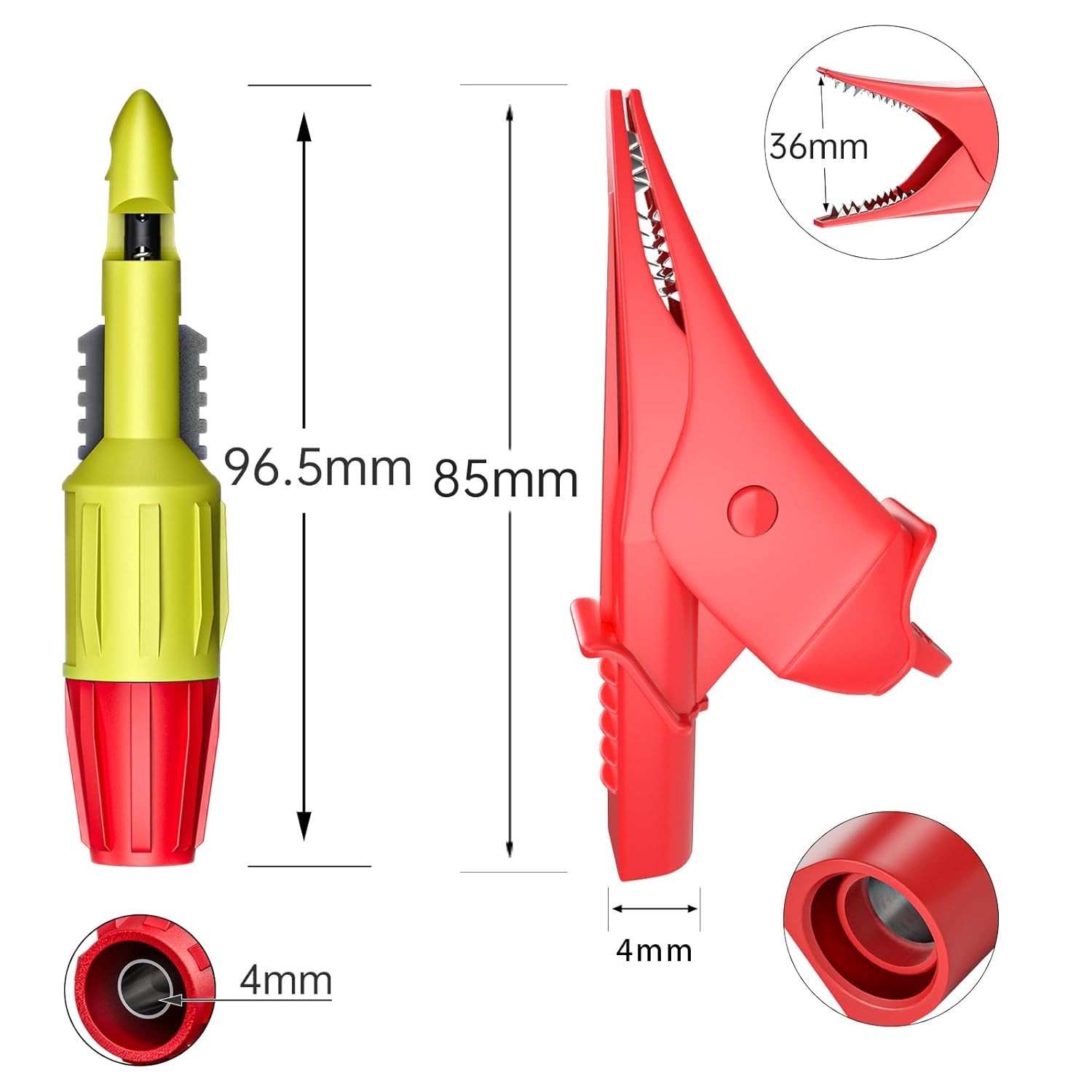 CAT III 1000V Multimeter Leads Set with Probing Clips & Alligator Grips