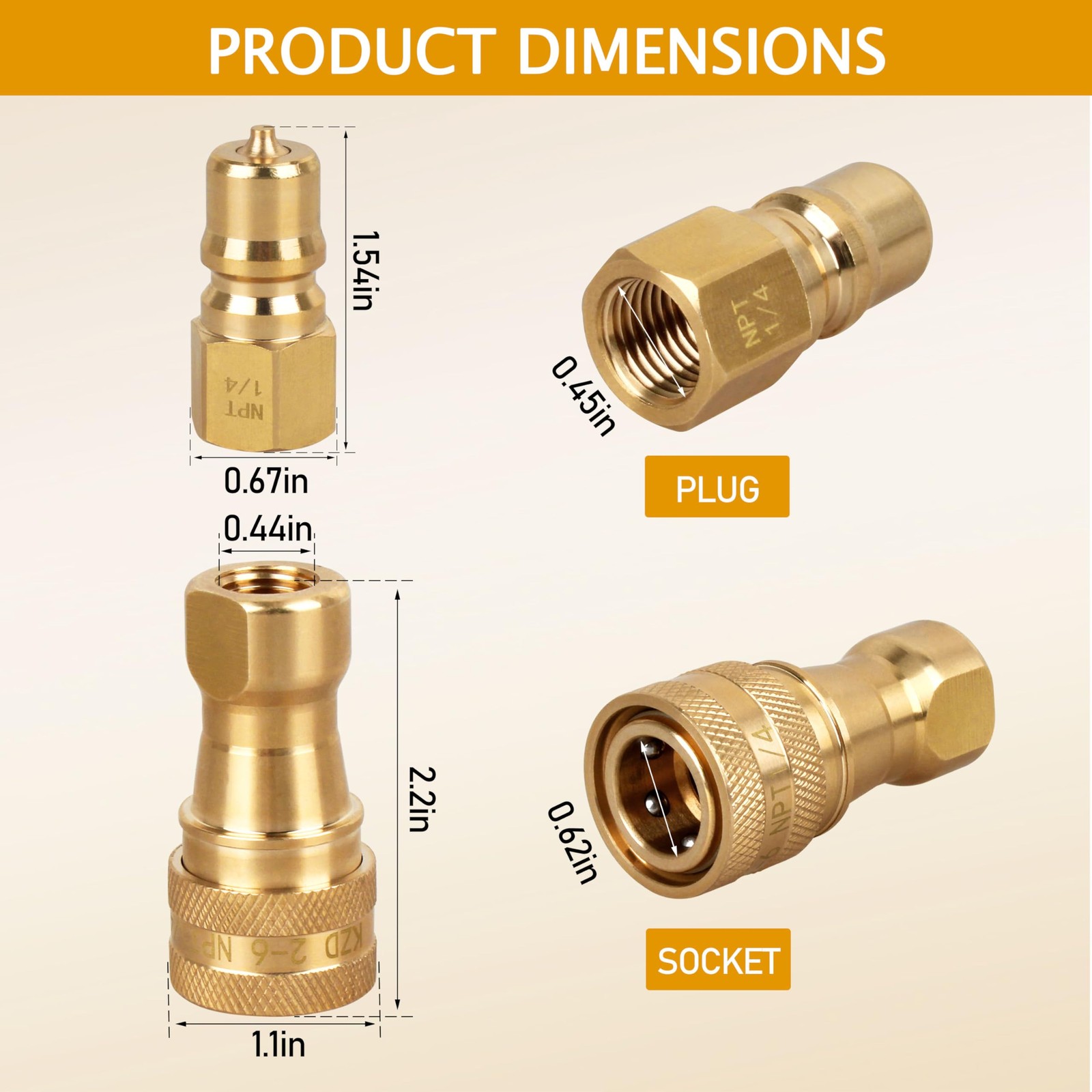 1/4″ Brass Quick Disconnect Coupler Valve for Mytee Carpet Extractor﻿﻿