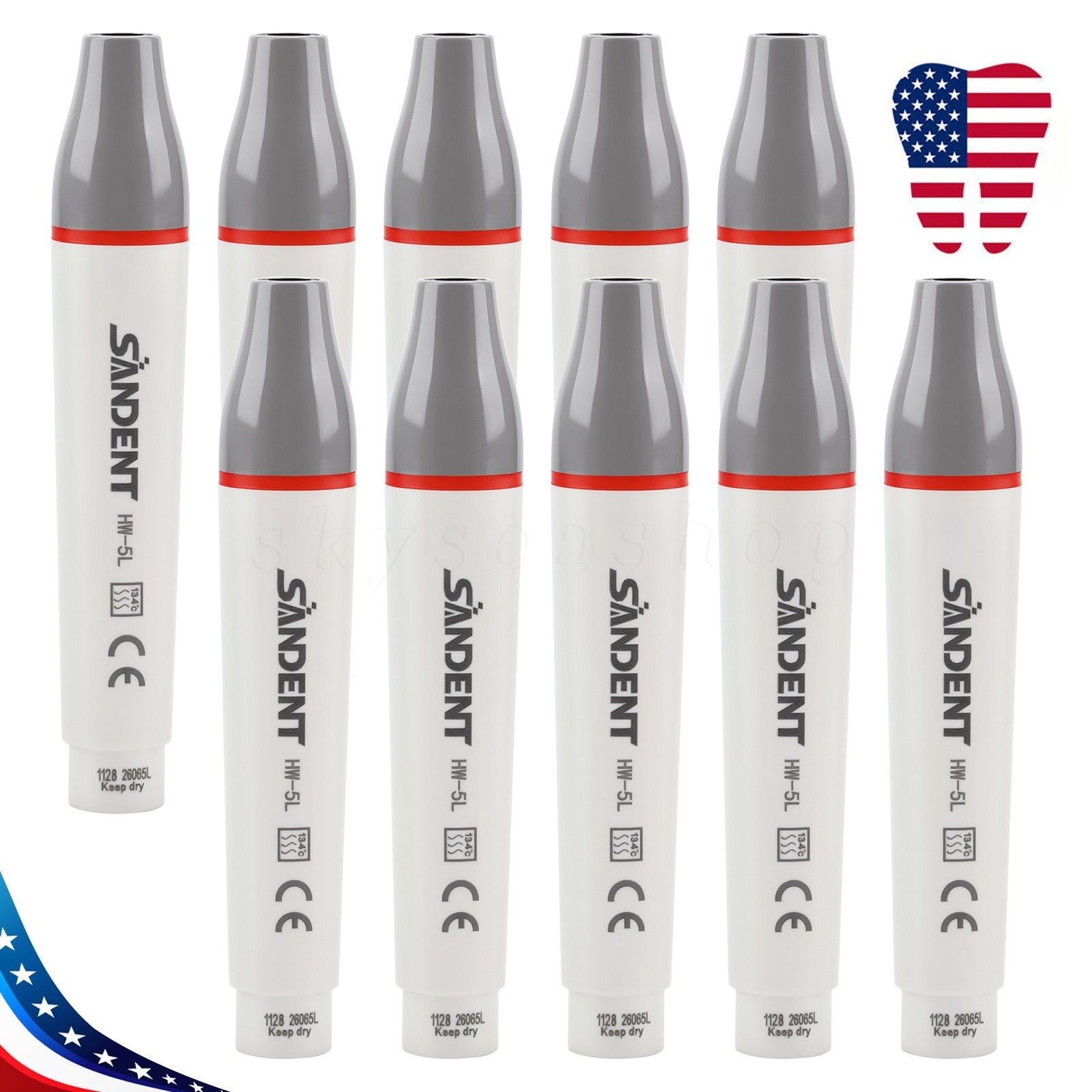 1-10PCS LED Detachable Handpiece Dental Scaler Handle HW-5L Compatible With EMS