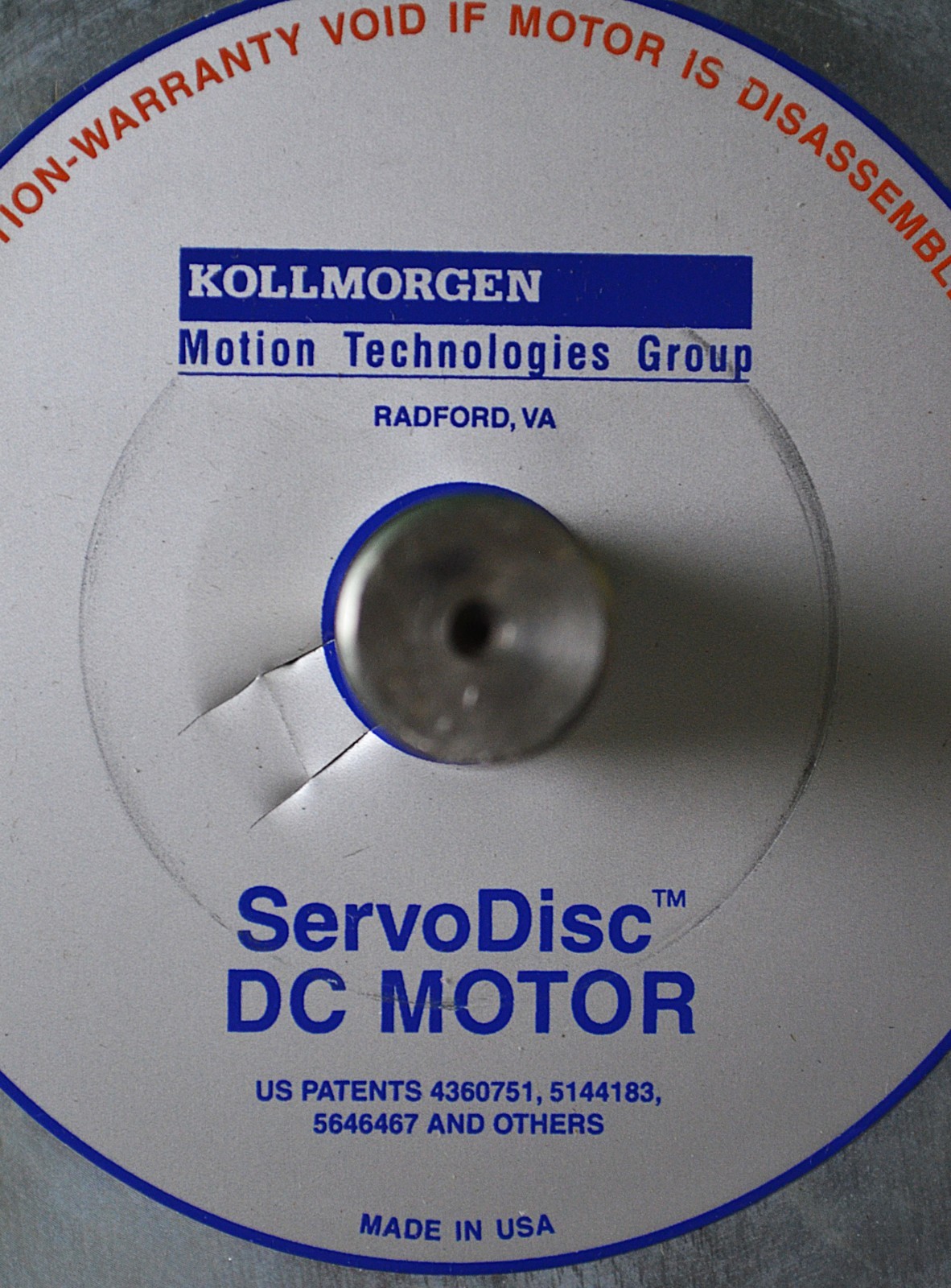Kollmorgen 924-01070-1406 ServoDisc U9M4 DC Servo Motor Pancake Low-Inertia USA