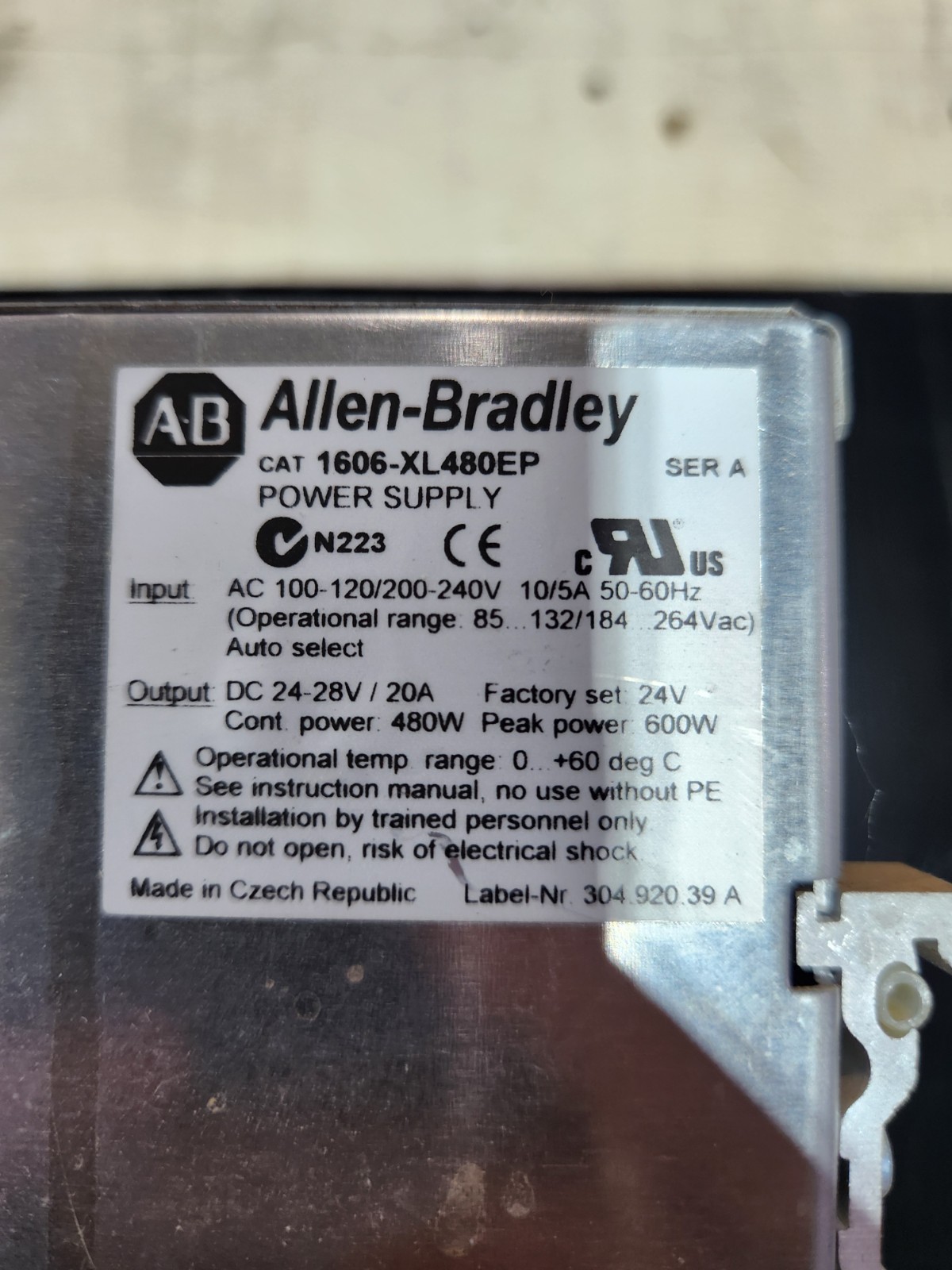 Allen Bradley 1606XL480EP Power Supply