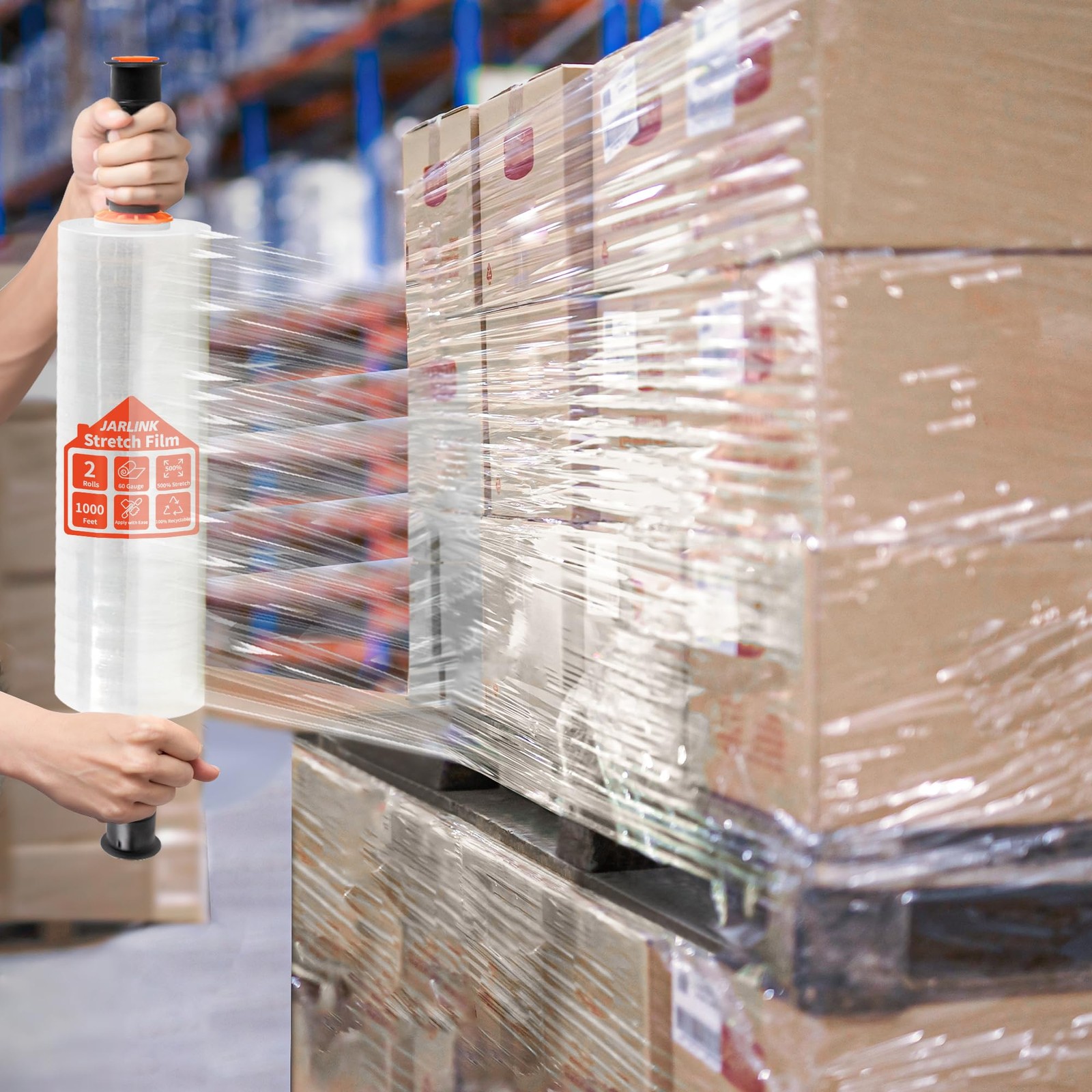 Stretch Film, 15 Inch x 1000 Feet Shrink Wrap for Pallet Wrap, Industrial Str…