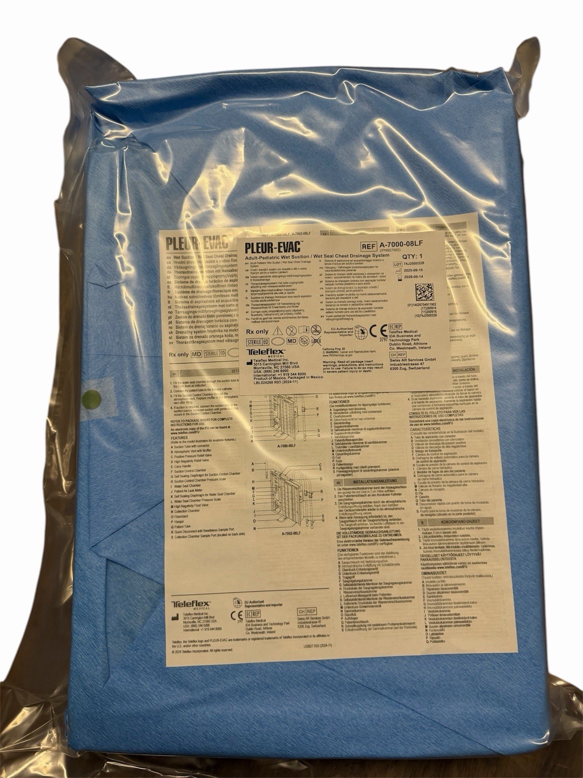 Teleflex PLEUR-EVAC Chest Drainage System A-7000-08LF