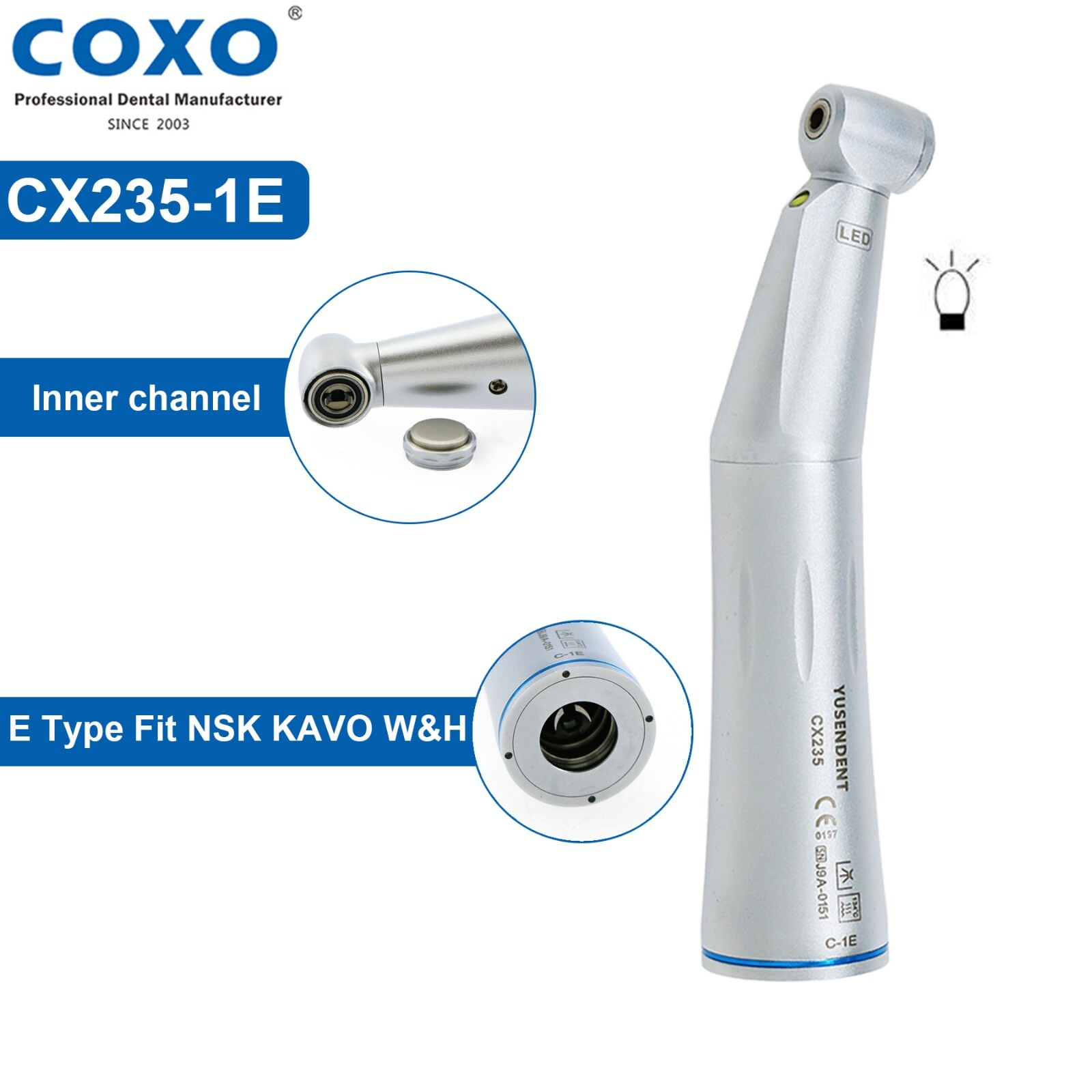 COXO Dental CX235 LED/Fiber/Surgical/Contra Angle Low Speed Handpiece NSK/KaVo
