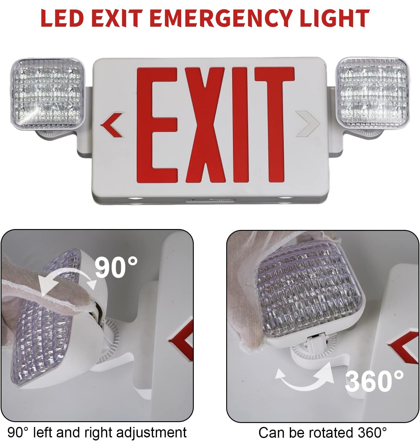 LED Exit Sign – Self Luminous – Red – 5 Years Warranty – Single Sided /120-277V