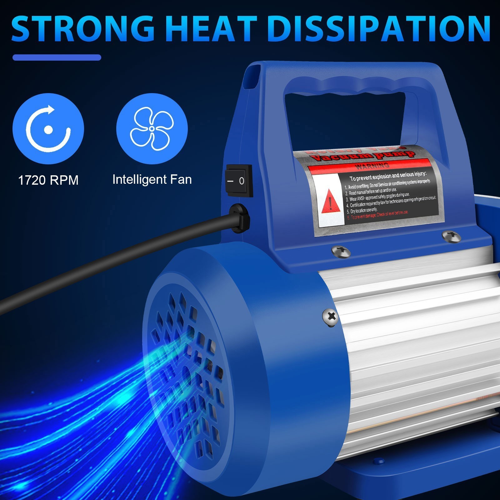 4 CFM AC Vacuum Pump 1/3 HP Single Stage HVAC Refrigeration R134a R22 R12 R502