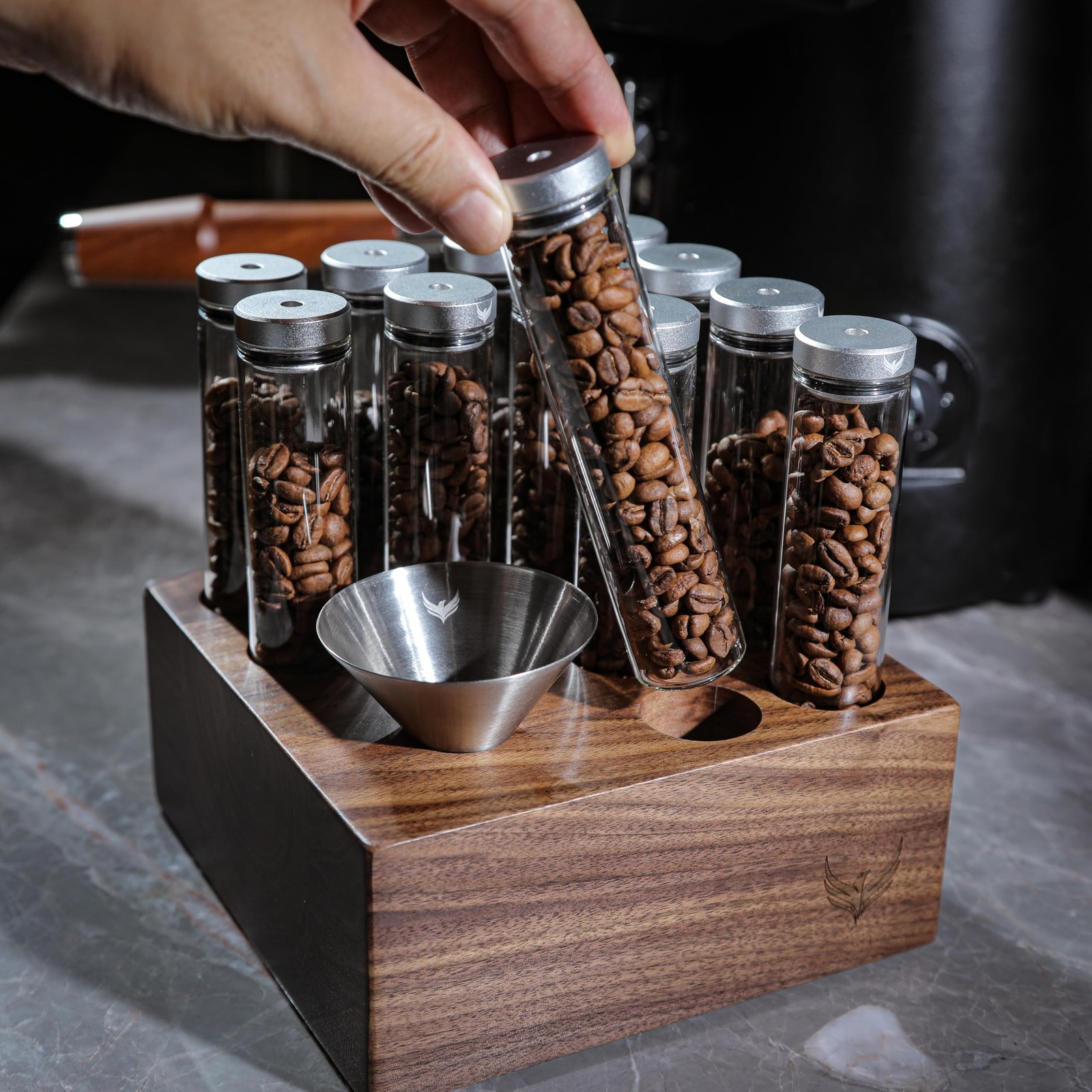 Knodos Single Dose Coffee Bean Storage Tubes Espresso Bean Cellar 12Pcs One-Way