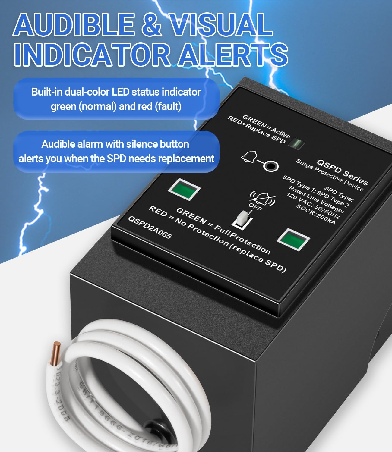 for Siemens QSPD2A065P Plug-in Surge Protection Device, 2-Pole 65kA 120/240V 1Ø
