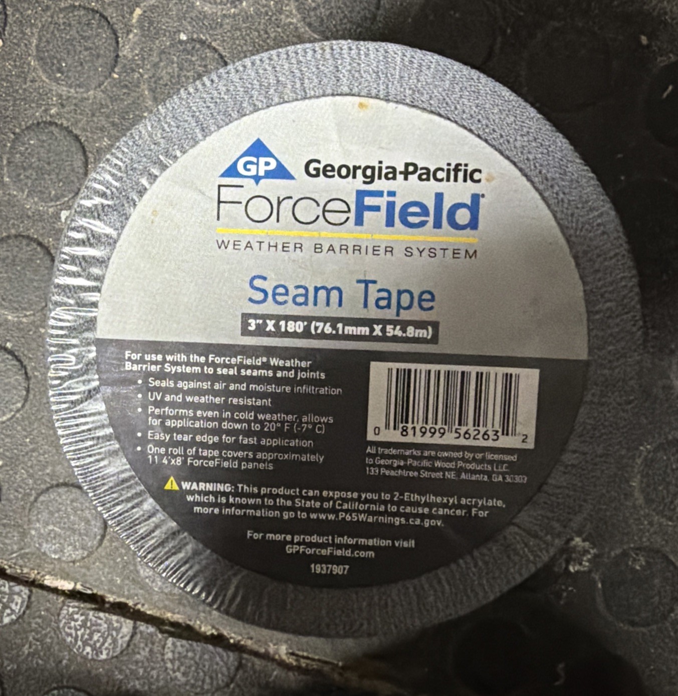 Georgia-Pacific 8pc ForceField Seam Tape 3″ x 180′ Weather Barrier Tape 1365980