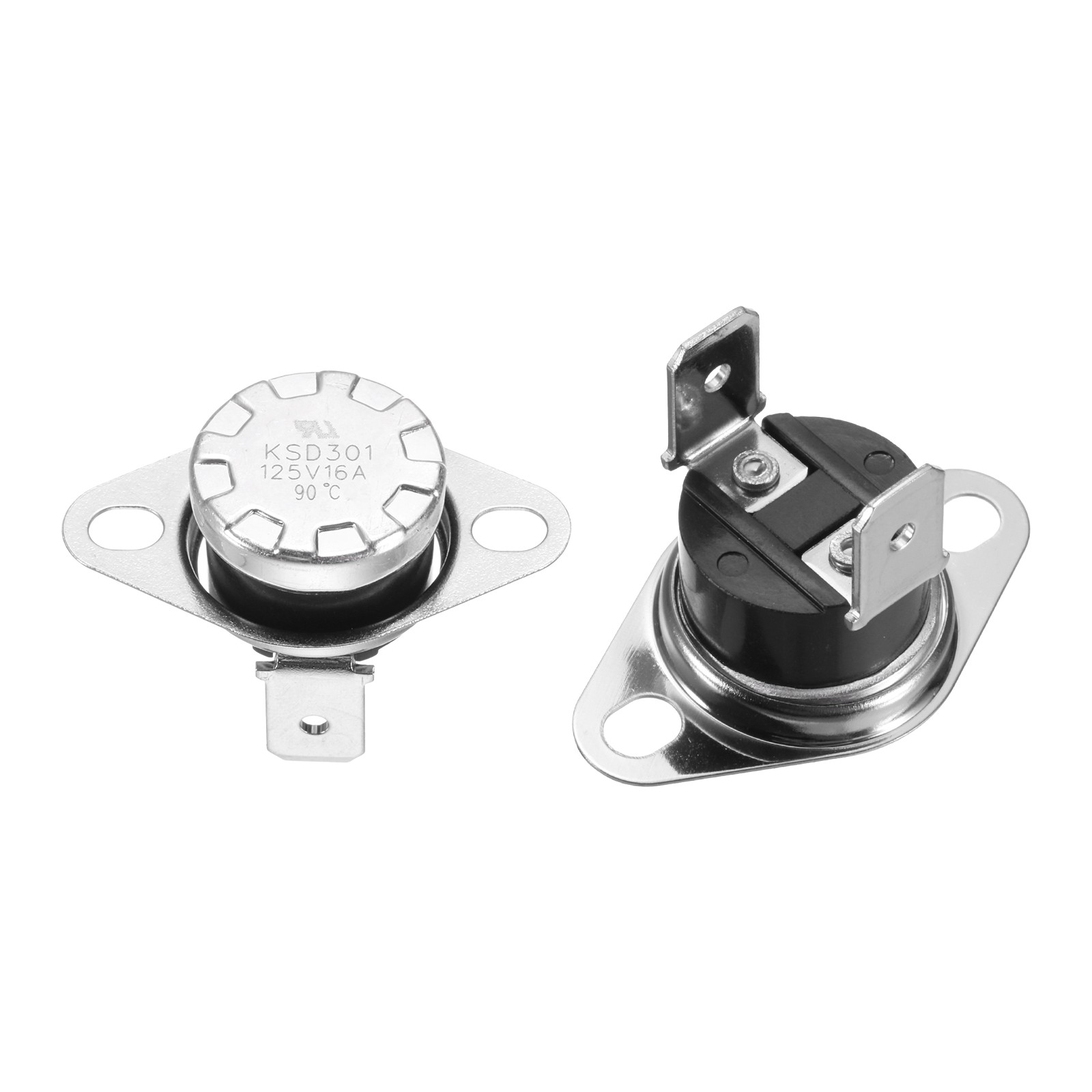 2Pcs KSD301 Thermostat 90°C/194°F 16A Normally Closed N.C Switch bake-lite