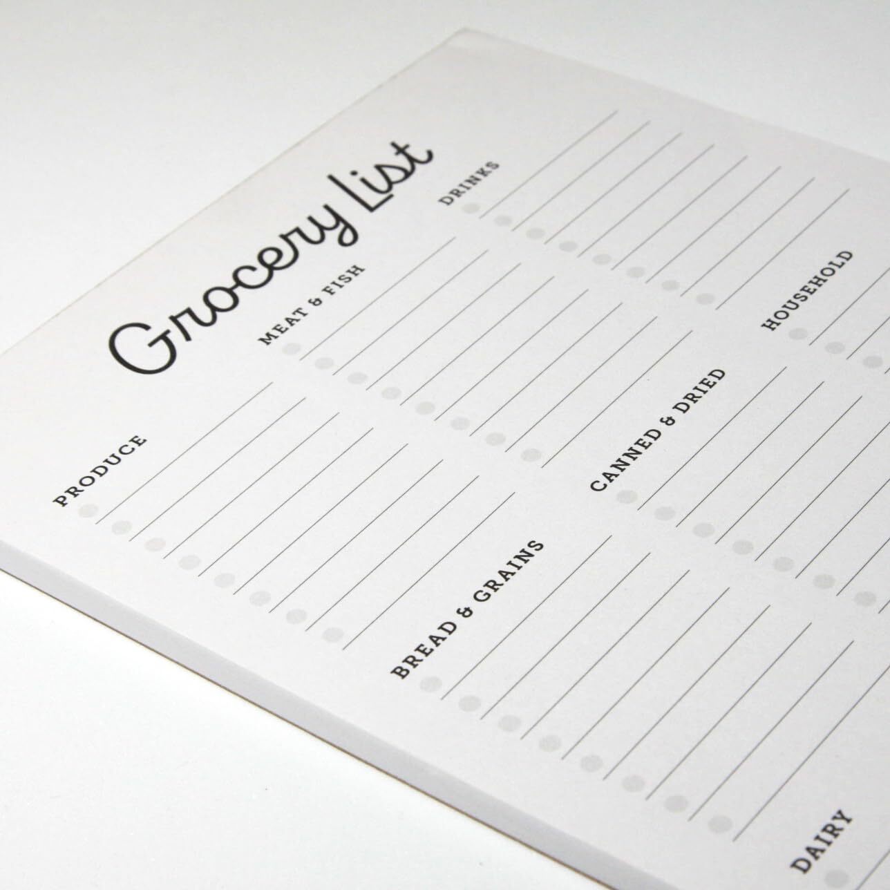 Grocery List Notepad – 6 x 9 Inches – 50 Tear Off Sheets – Minimalist Black a…
