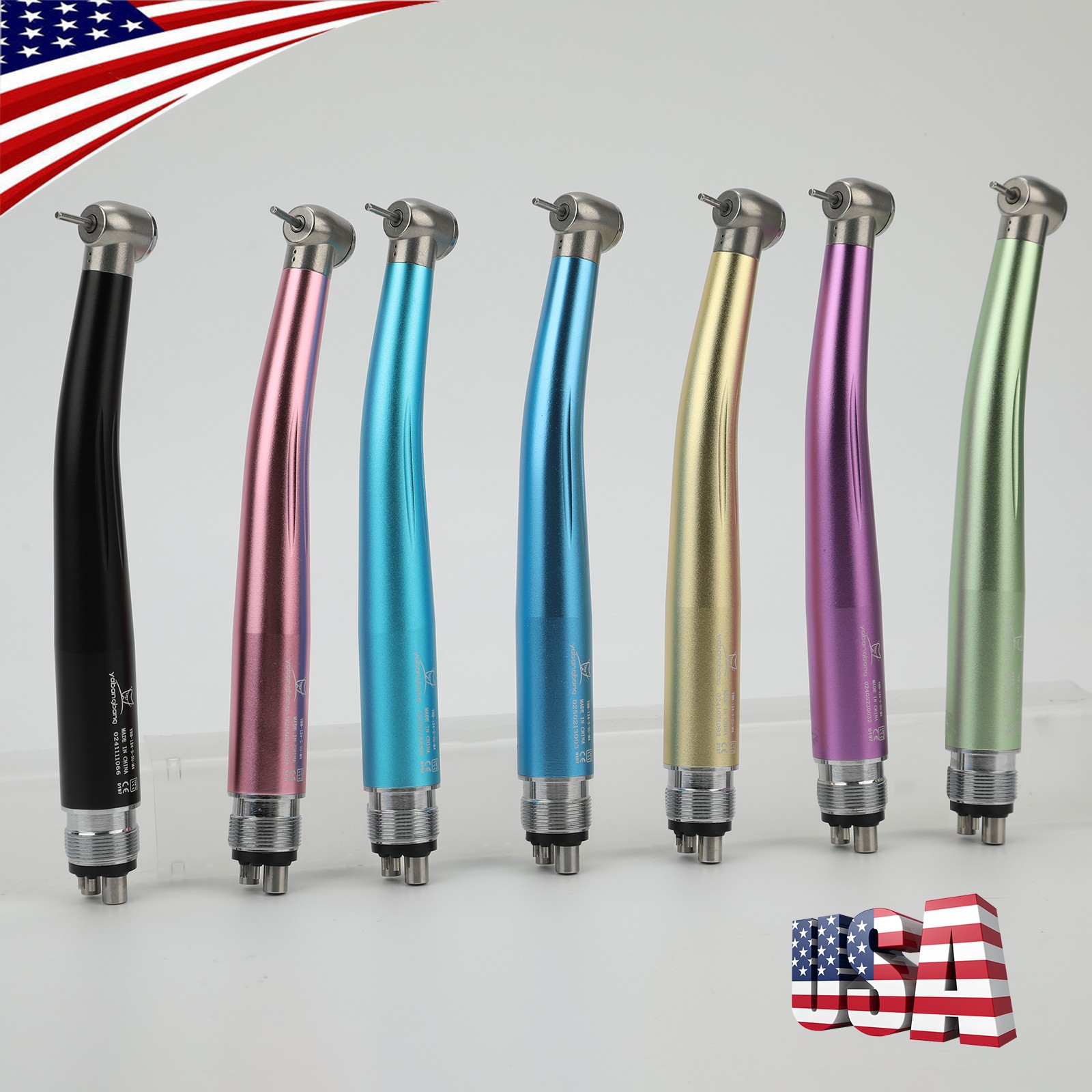 NSK Style Dental High Speed Handpiece 4Hole Turbine Push Button 7 Color