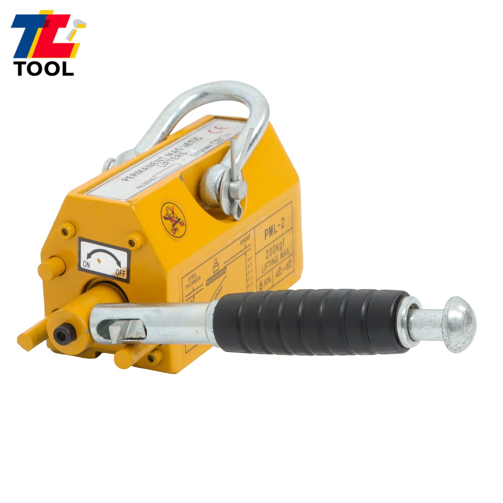 440lbs/200kg Permanent Magnetic Lifter Yellow 2.5 Safety Factor Neodymium Hoist