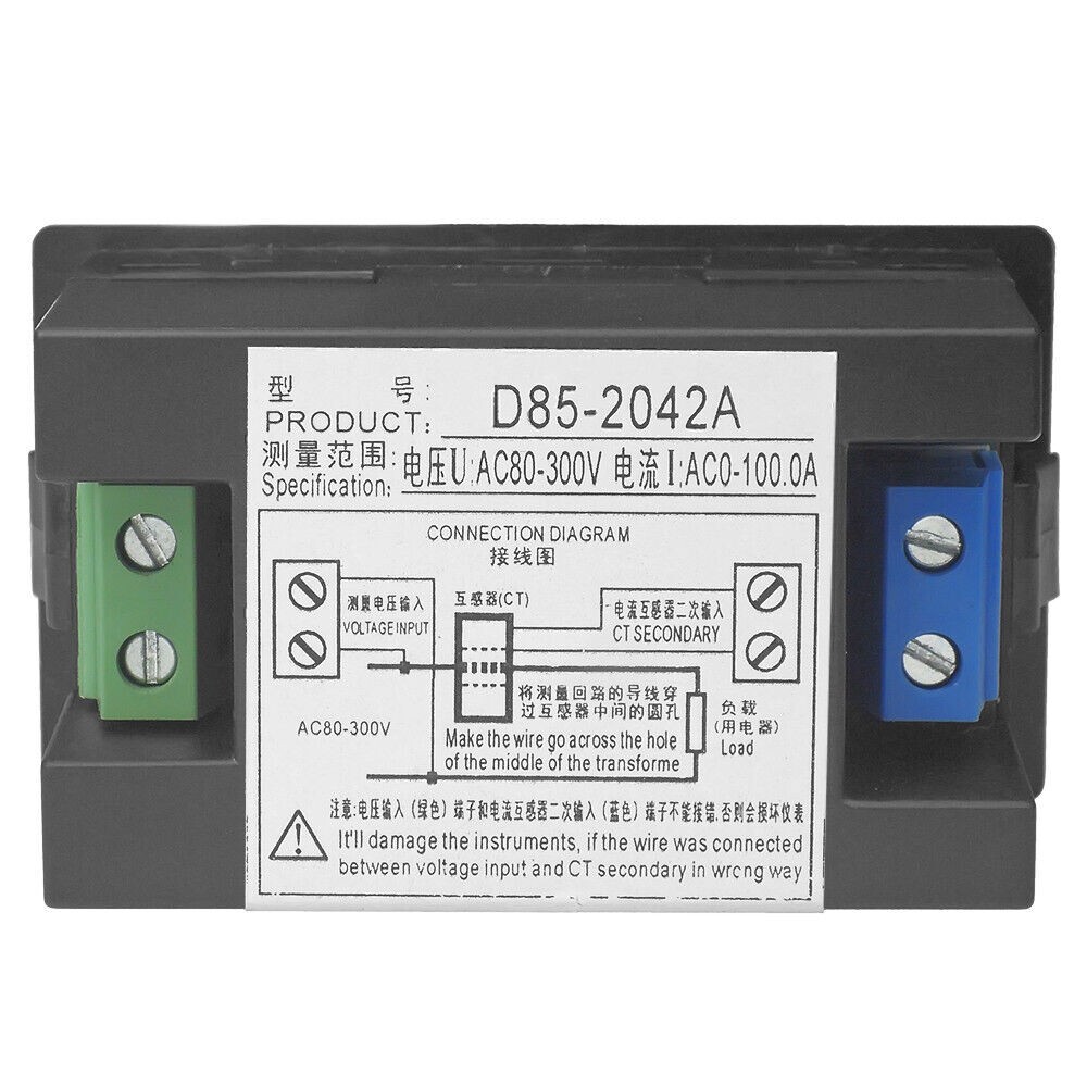 Digital LCD AC 80-300V 200-450V Volt 100A 200A Amp Meter Ammeter Voltmeter Panel