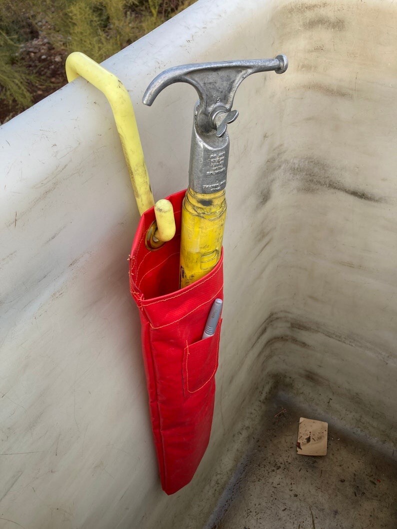 Lineman Bucket Bag, Short Switch Stick Holder, Lineman Ariel Tool, Red