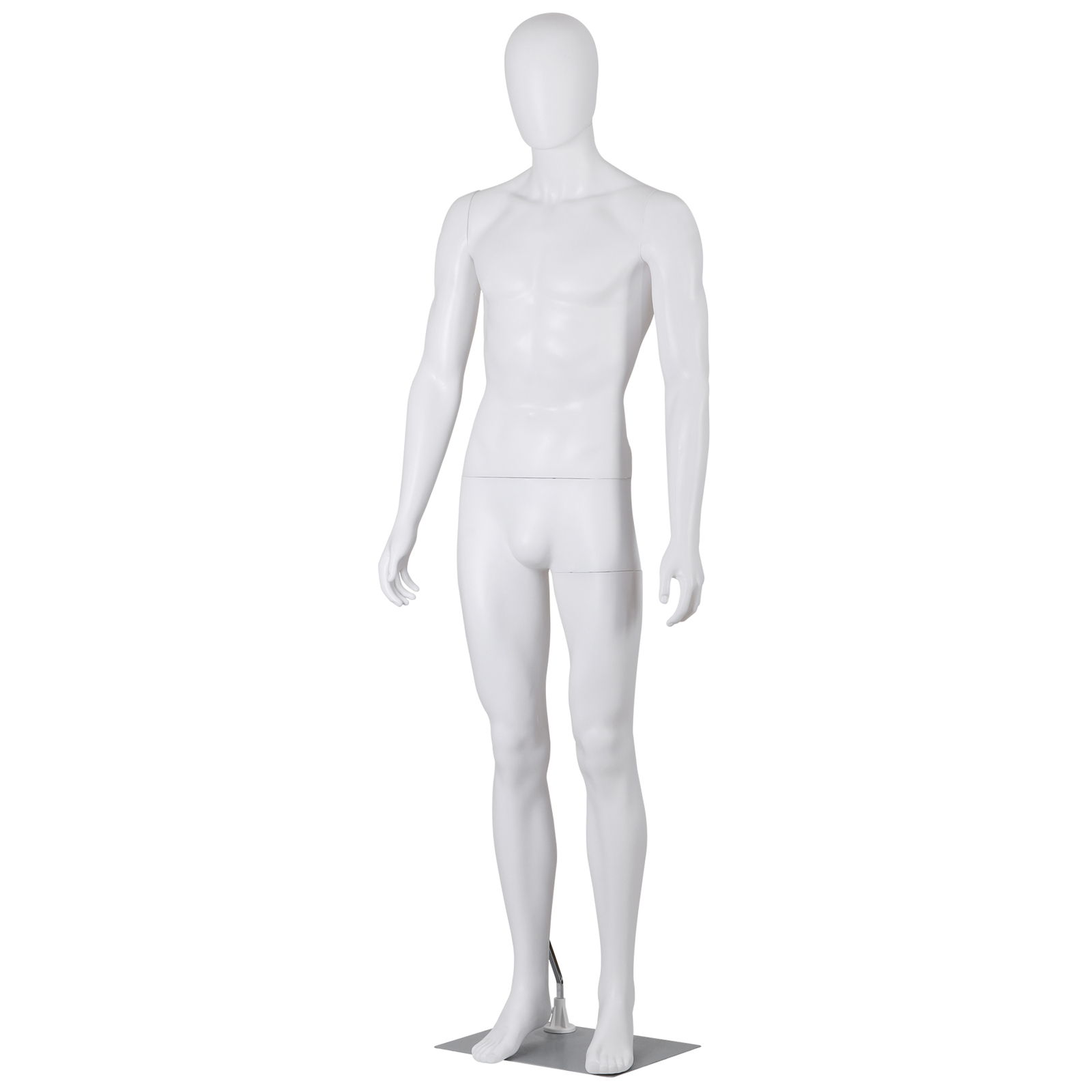 Male Mannequin Dress Form 73″ Adjustable Stand w/Base White Mannequin Full Body