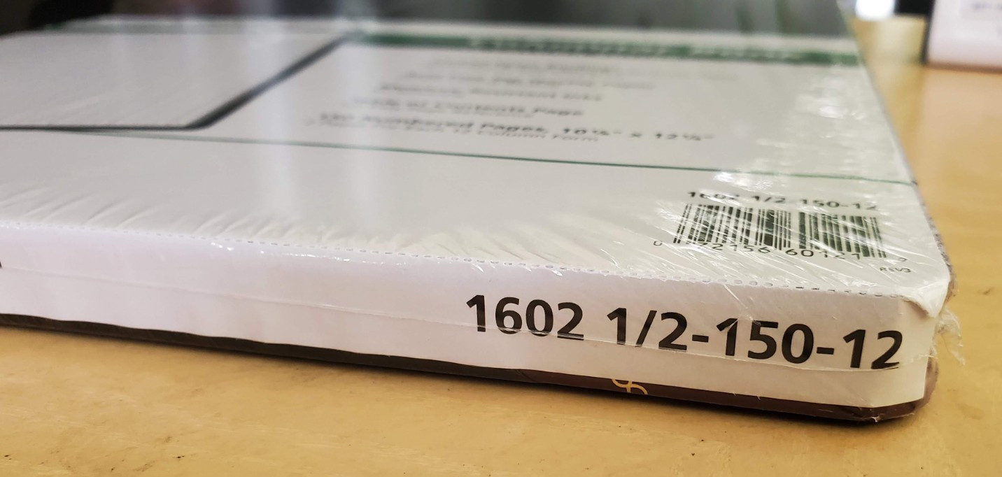 Boorum & Pease Columnar Accounting Book 12 Column Black Cover 150 Pages 1602 1/2