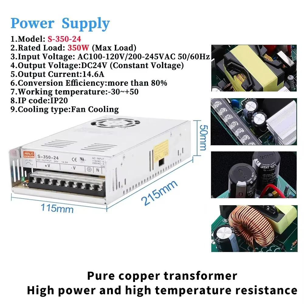 30~60kg Ballscrew Slide Table Linear Actuator Easy Servo Motor+Power Supply Kits