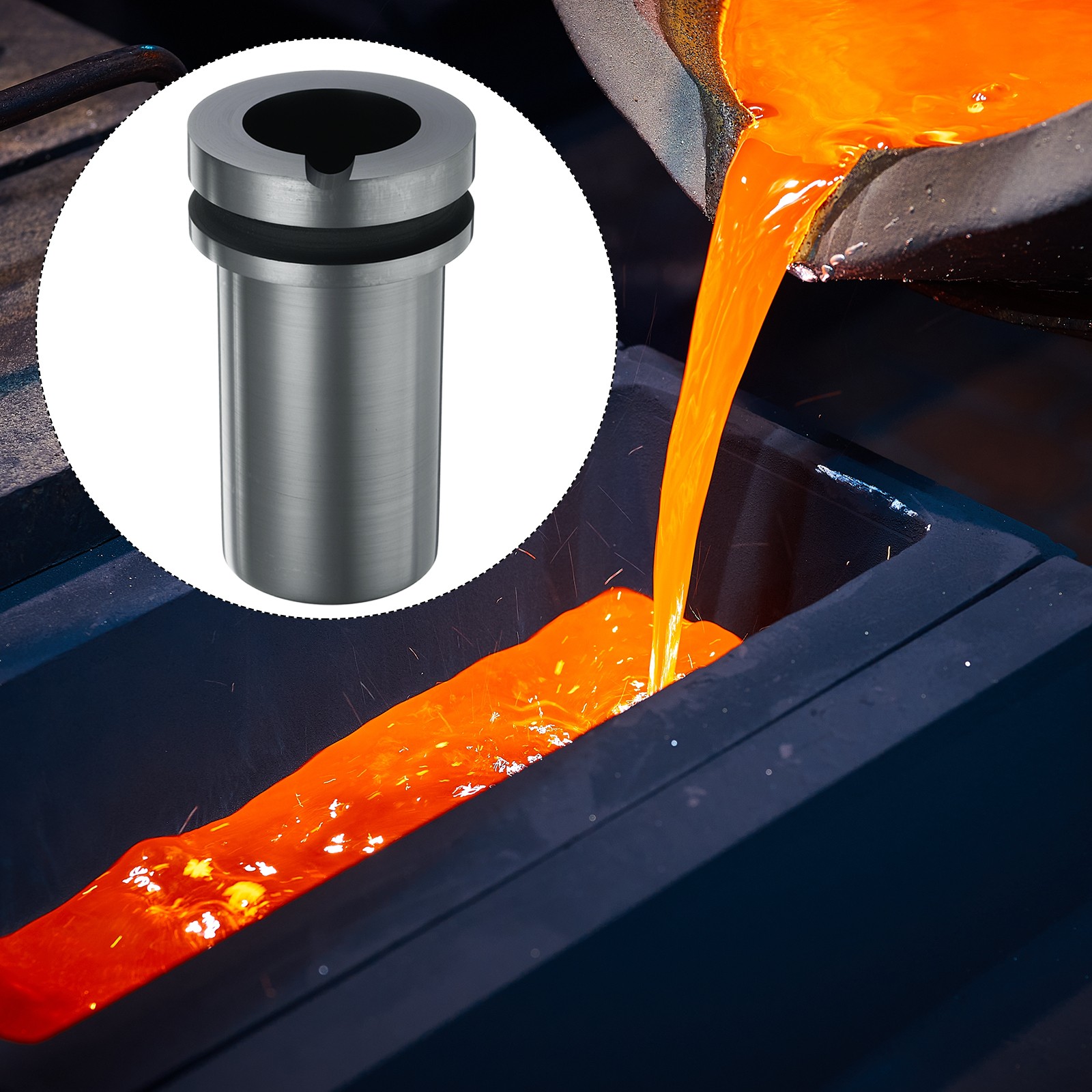 Graphite Crucible 0.5kg High Purity Graphite Crucible Melting Ingot 1.38″ ID