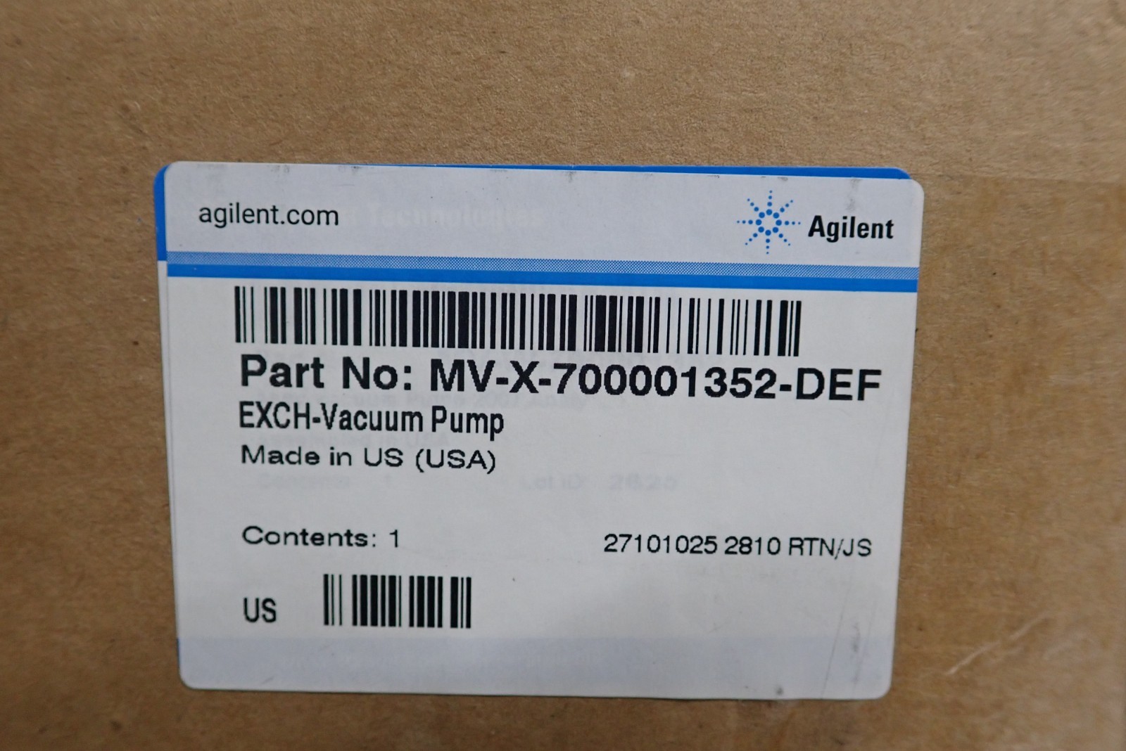 Agilent Technologies MV-X-700001352 Vacuum Pump