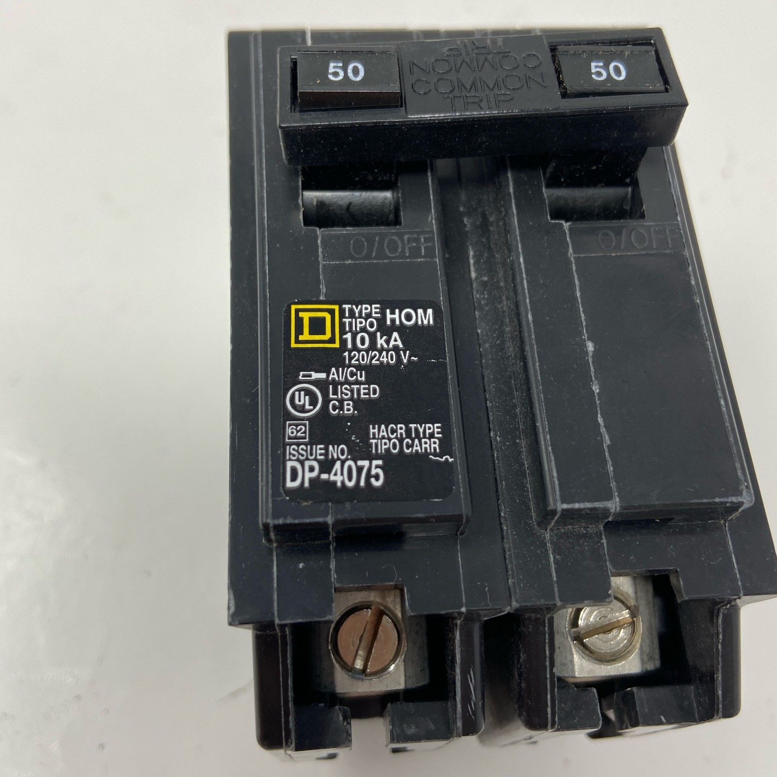 Square D Homeline HOM250 50A 2-Pole Circuit Breaker, Black, 2 in