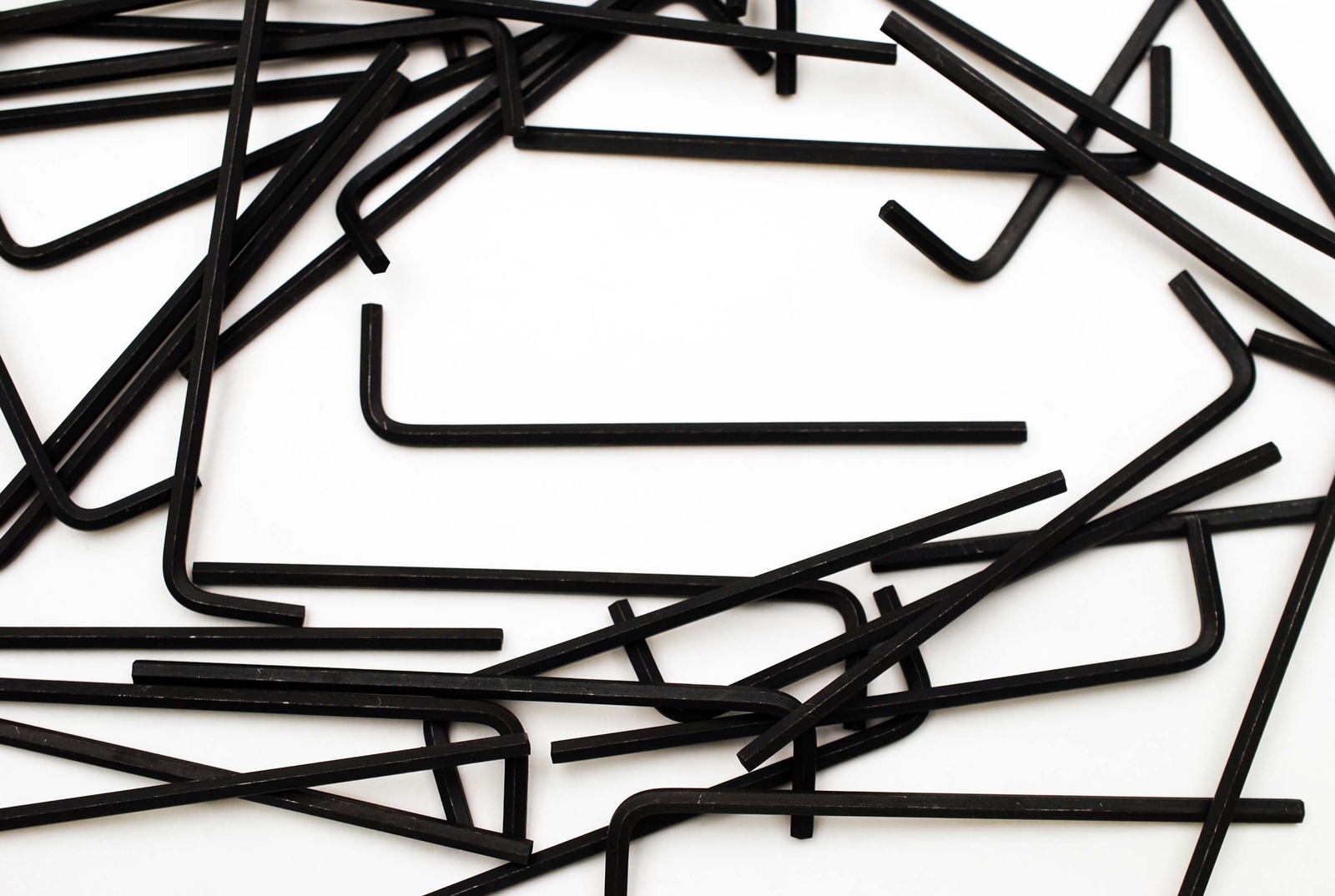(100) Long Arm 1/8 x 3-3/4 Hex Key SAE Inch Allen Wrench Alloy Steel Black 1/8″