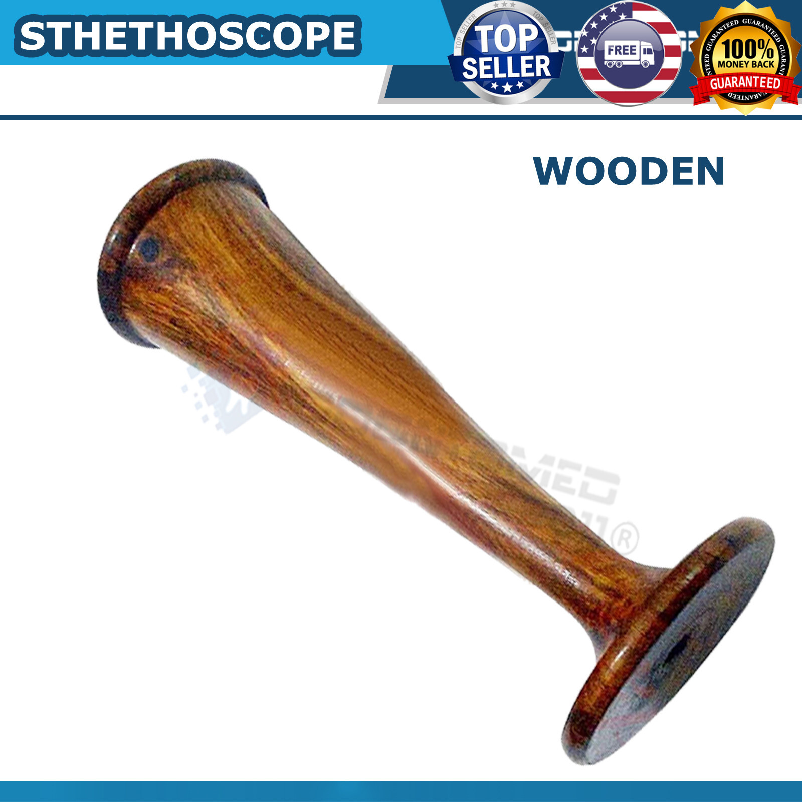 2 Pinard Stethoscope Horn Foetal Fetoscope Wood Medical Diagnostic Examination