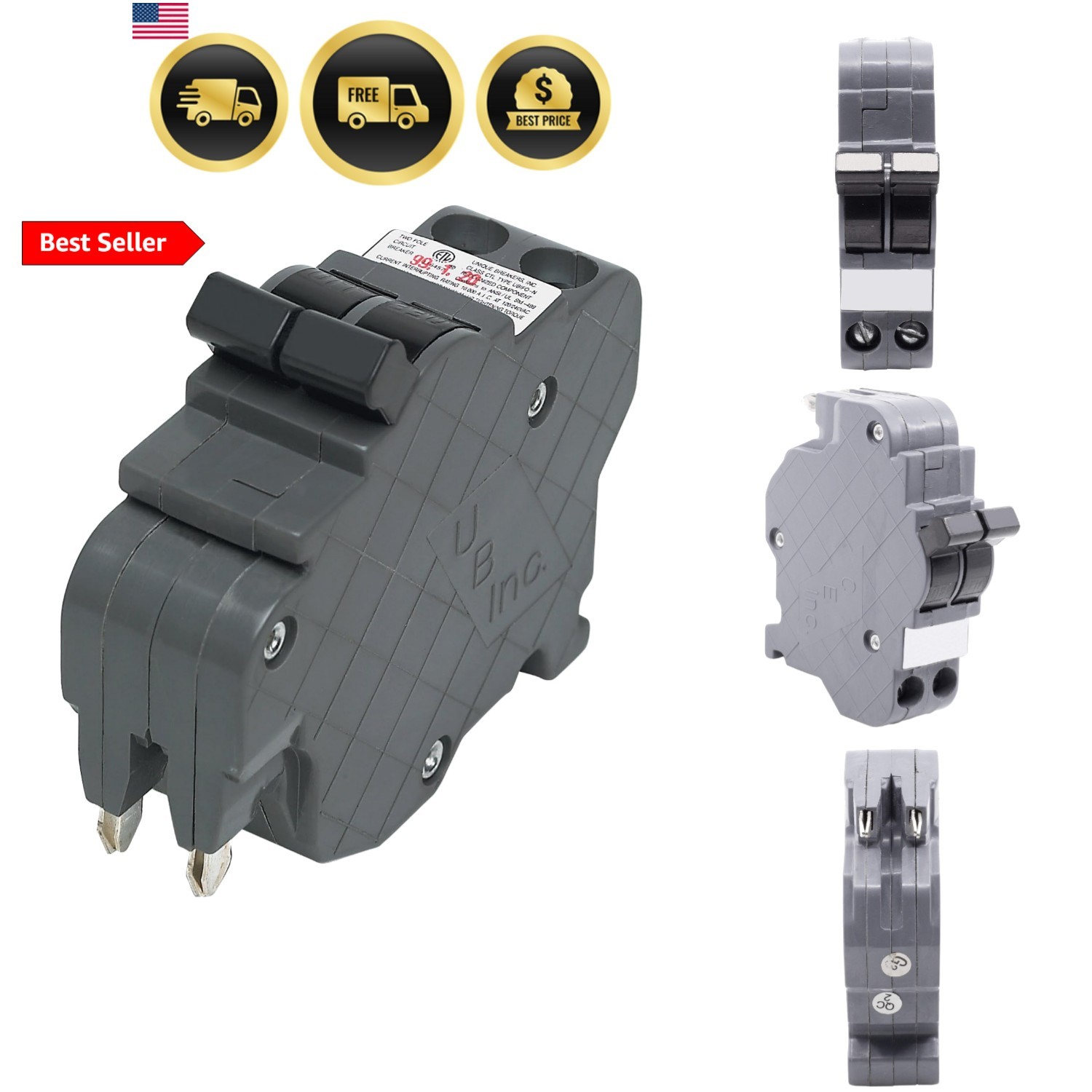 New Federal Pacific Electric Stab-Lok NC220 Replacement. Two Pole 20 Amp Thin…