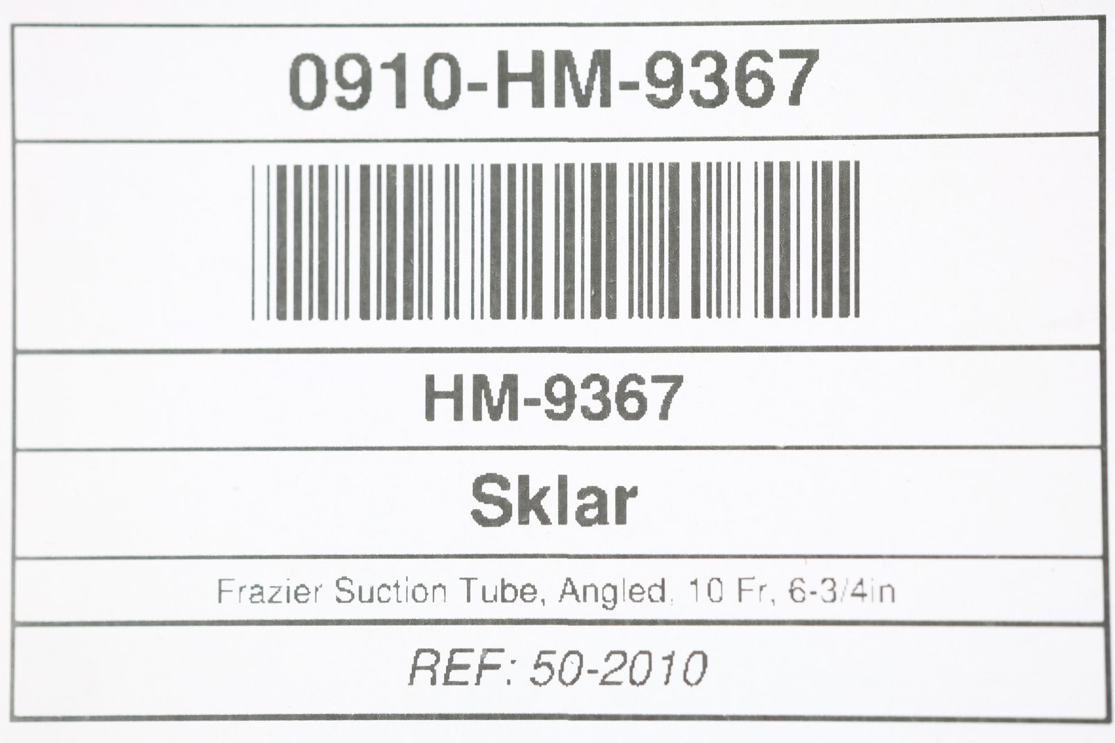 Sklar 50-2010 Frazier Suction Tube, Angled, 10 Fr, 6-3/4in