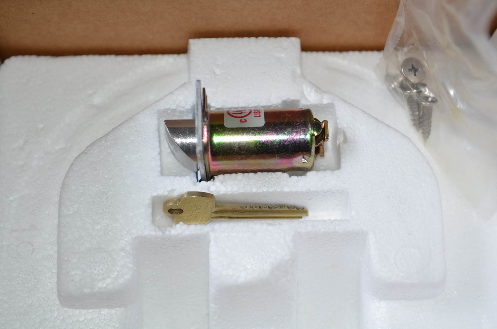 HAGER 3410 2-3/4″ US26D ARC ASA Passage Lever with Key, in original box