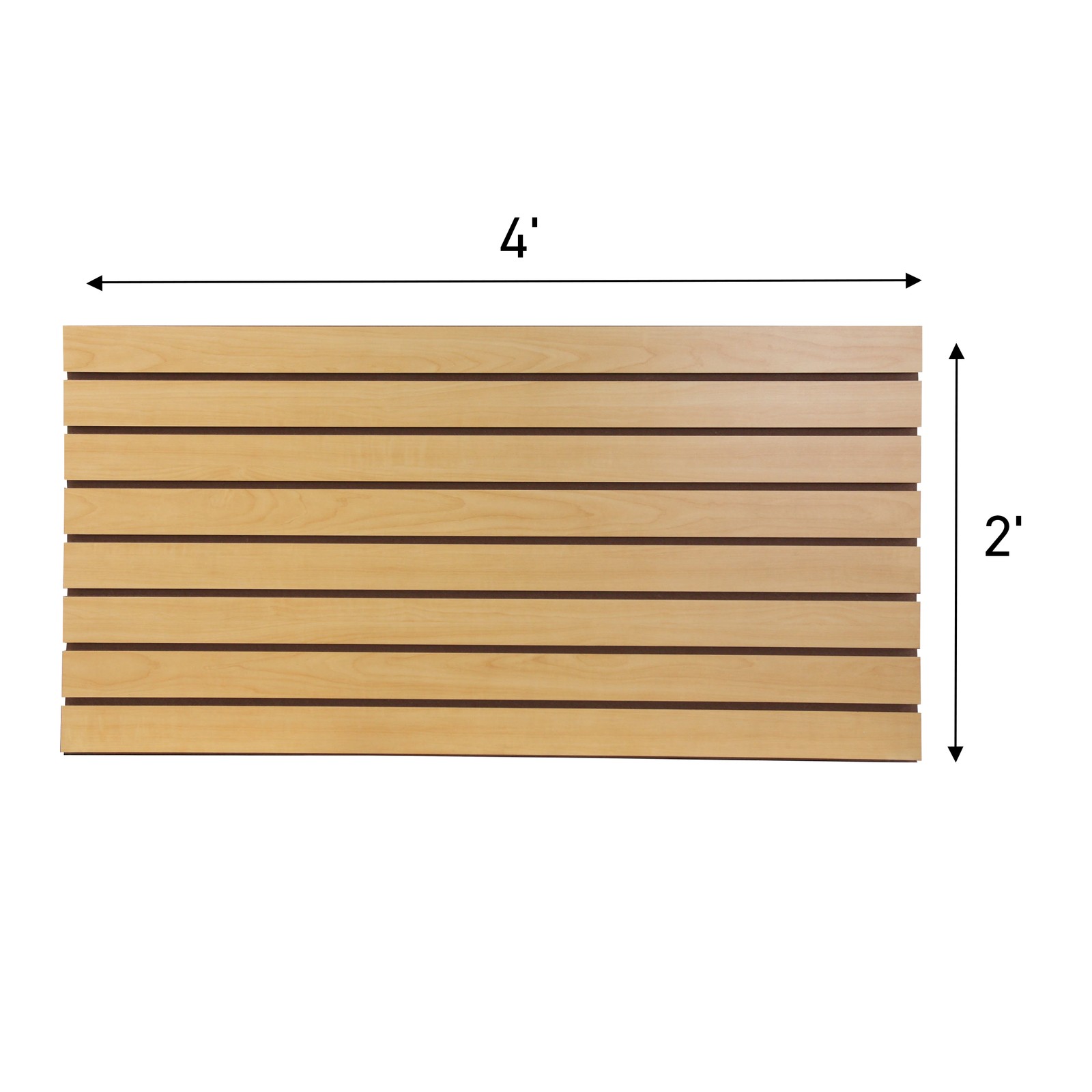 4 ft x 2 ft Horizontal Maple Slatwall Easy Panels (24″H x 48″L) – Pack of 2