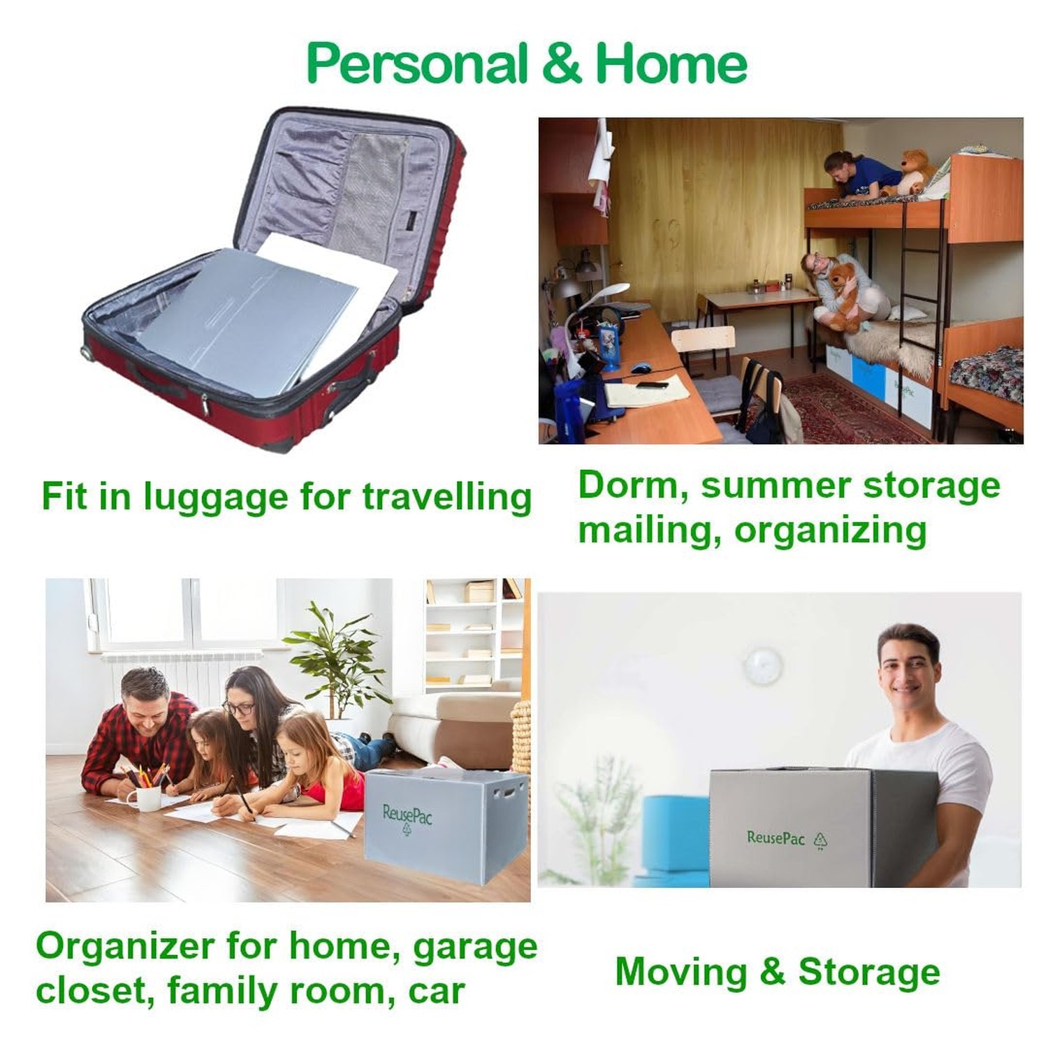 Reusable Foldable Box Corrugated PP Lightweight, Storage Moving Mailing, Heav…
