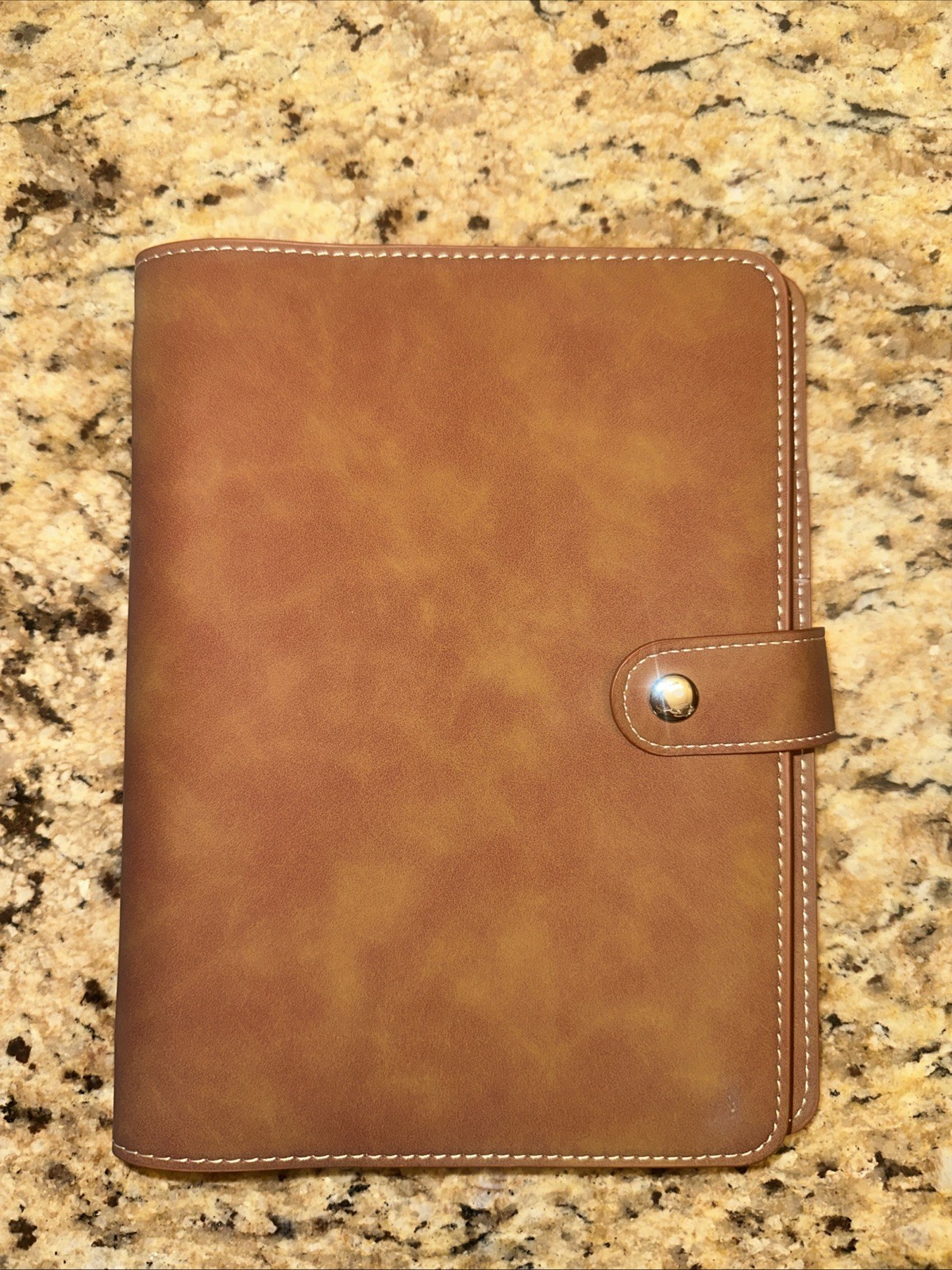 Vegan Leather Brown Diary/notebook With Plastic Pockets. Refillable