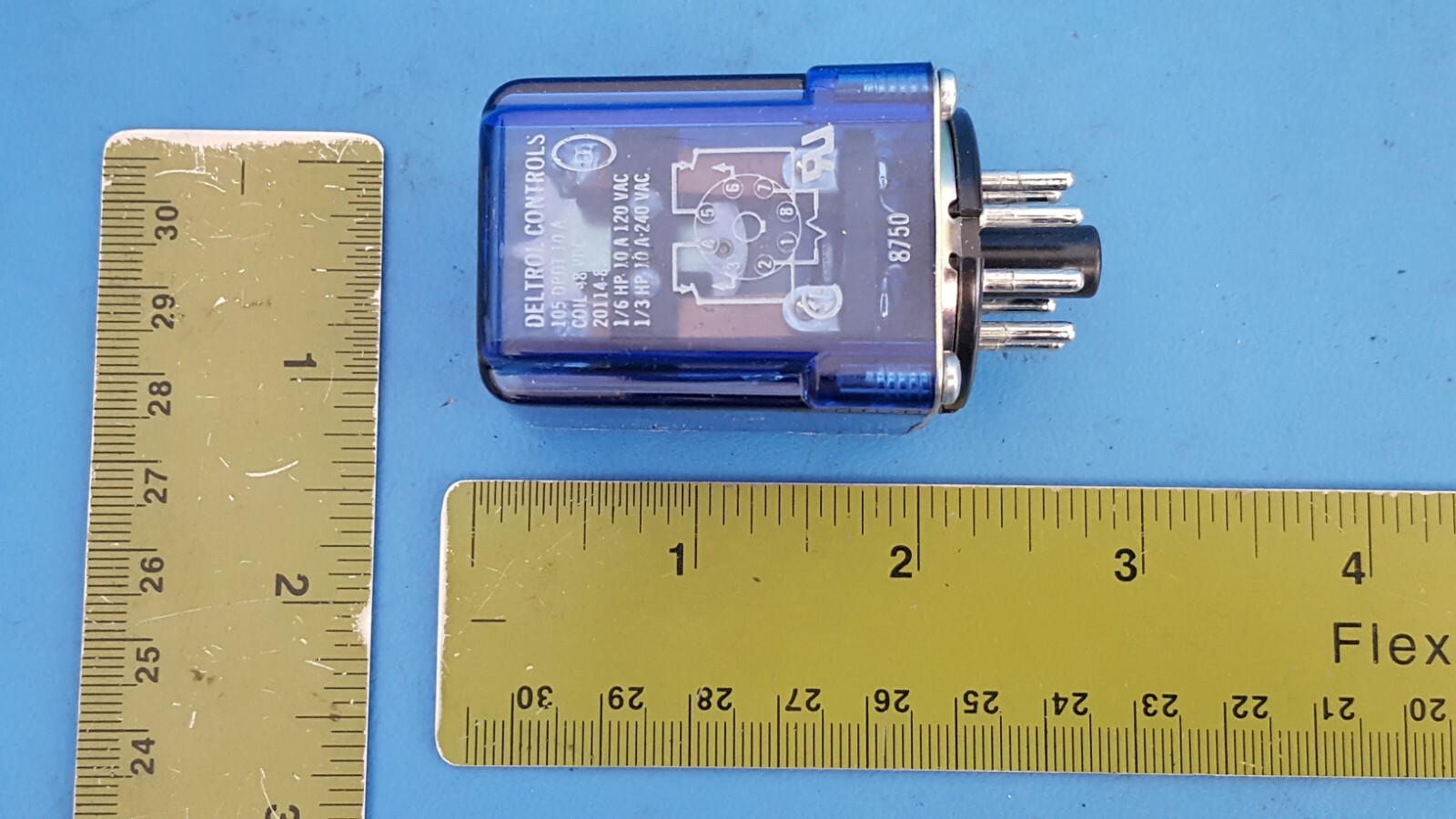 General Purpose Relay 48VDC 1.85KOhm 10A DPDT 20183 DELTROL (34.93×34.93×50.8)mm