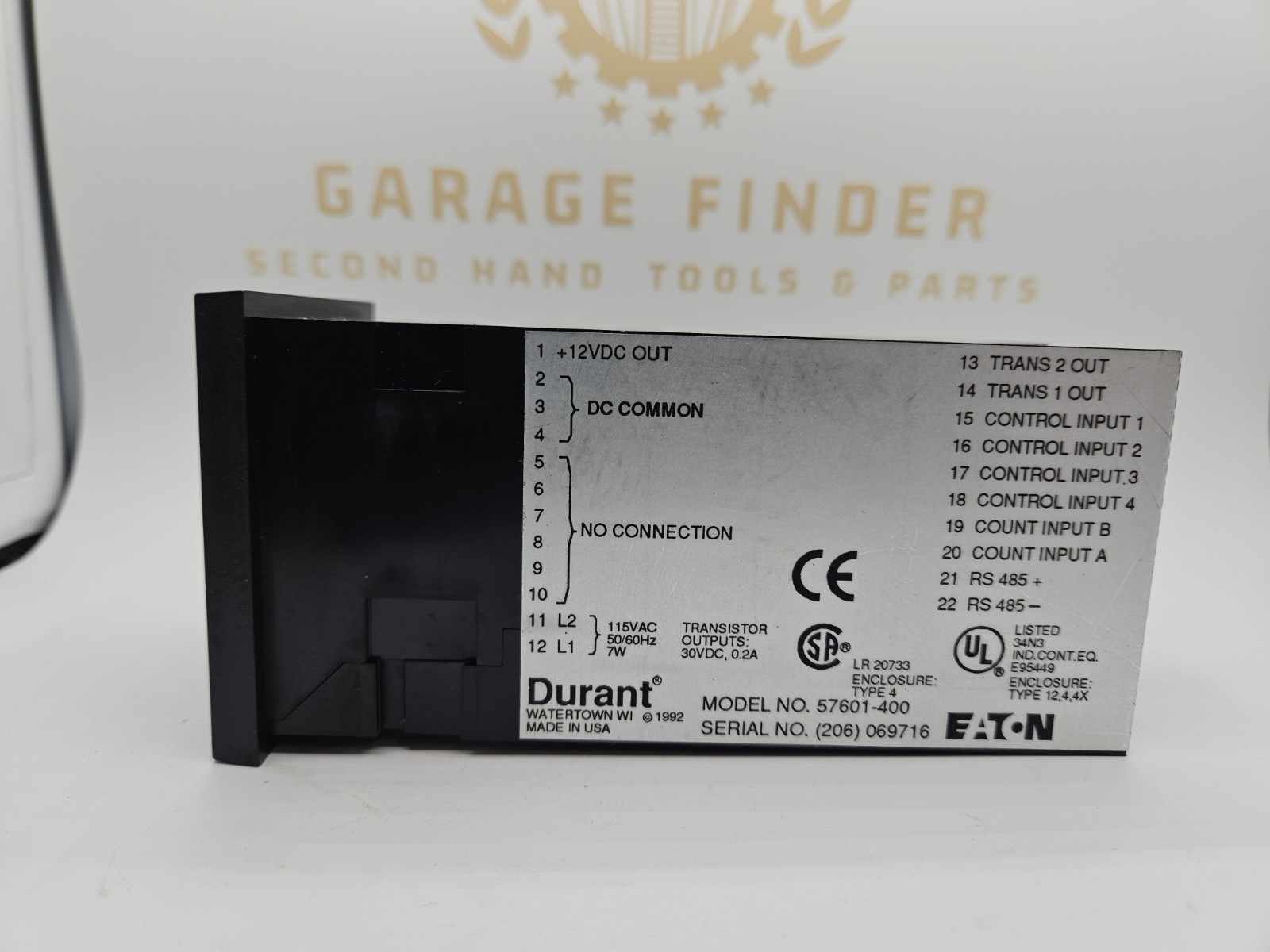 EATON DURANT 57601-400 COUNT CONTROL COUNTER TOTALIZER AMBASSADOR SERIES