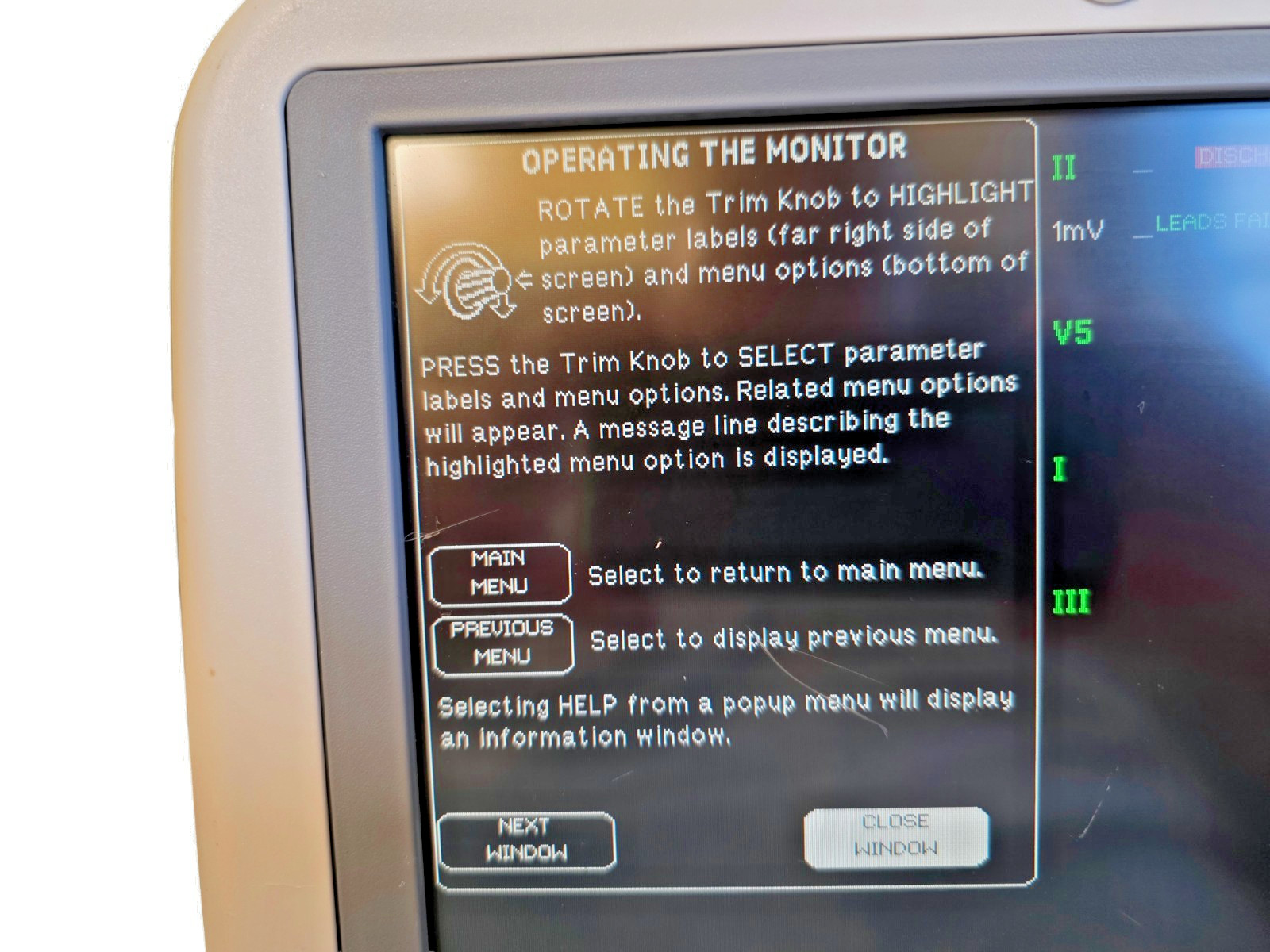 GE Dash 4000 Patient Monitor Vital Signs Hospital Display Powers On w/ Cord