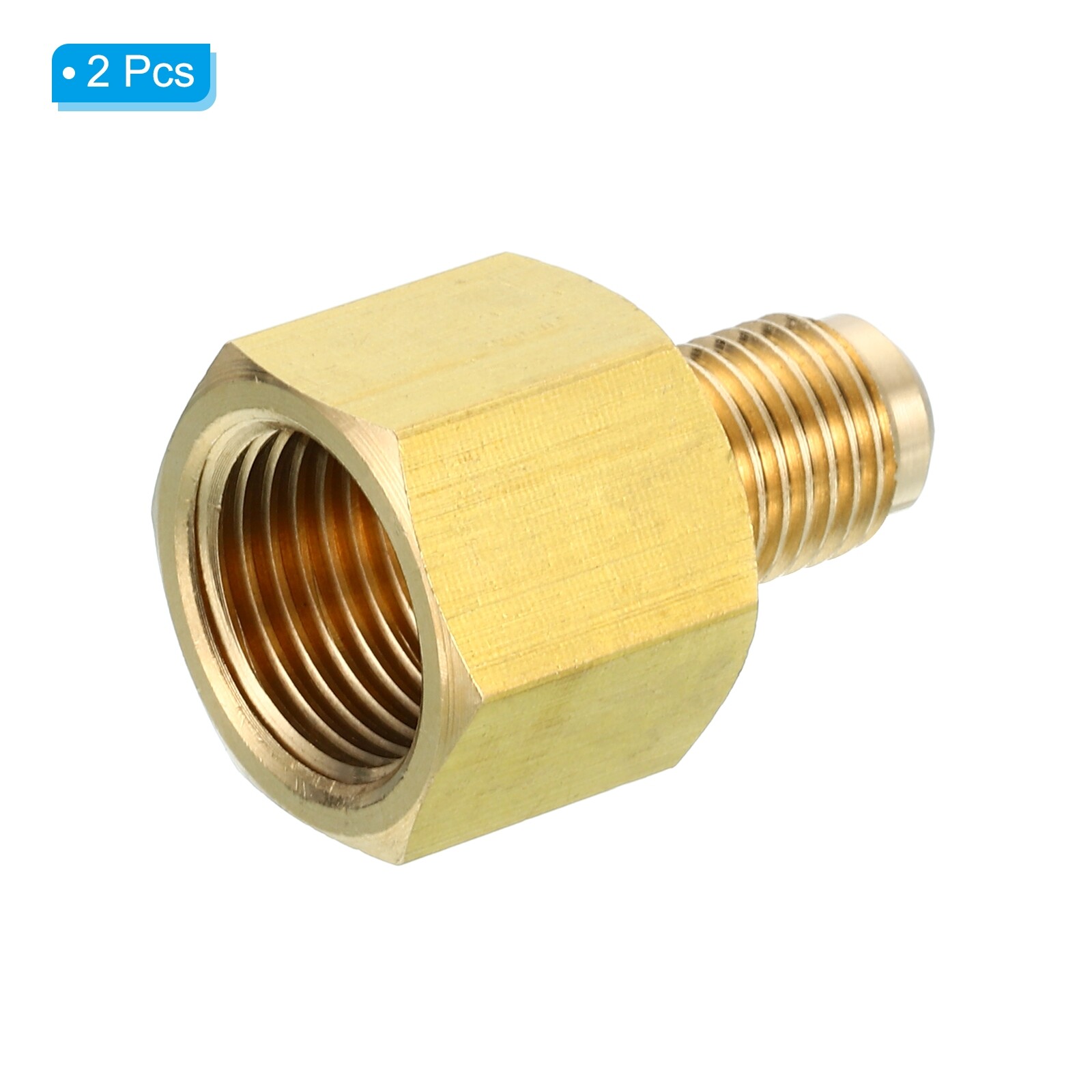 2pcs 3/8″ Female Flare x 1/4″ Male Flare Connector Brass Adapter Reducing