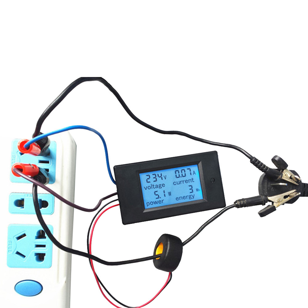 AC 80-260V 220V 110V 20-100A LCD Digital Volt Watt Power Meter Ammeter Voltmeter