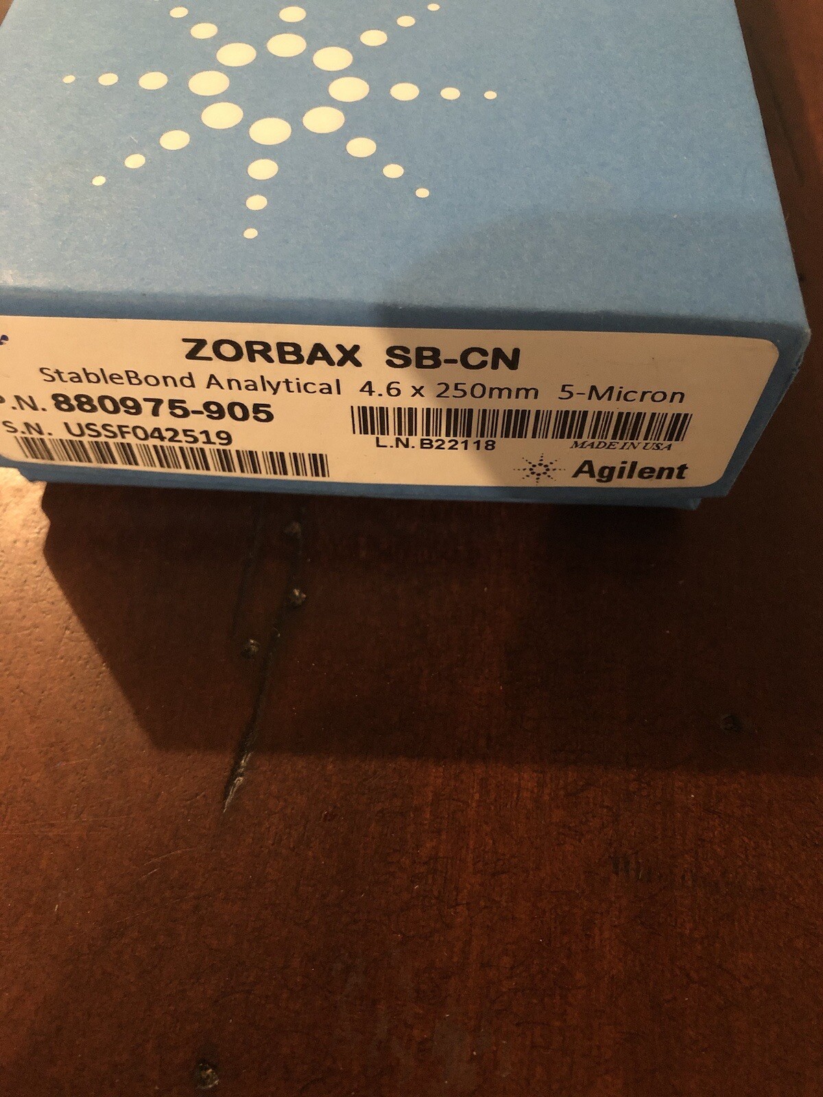 Agilent ZORBAX SB-CN, 4.6 x 250mm, 5u, HPLC column Brand New