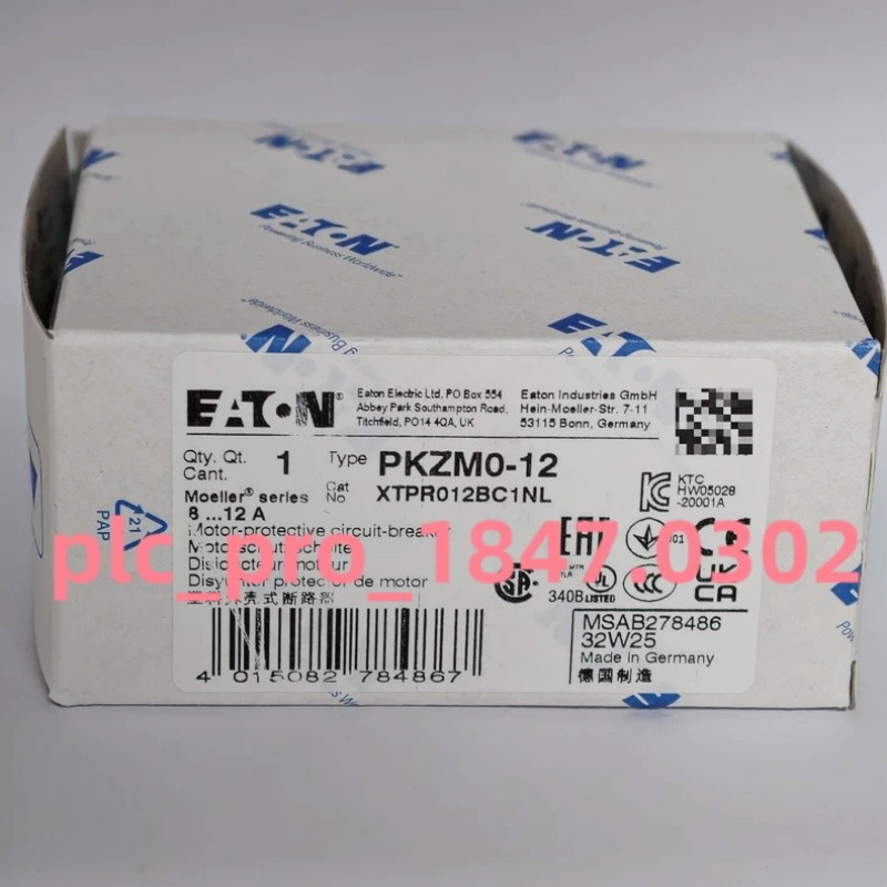 1PCS Brand New EATON MOELLER PKZM0-12 Protection Breaker 8-12A Fast Shipping